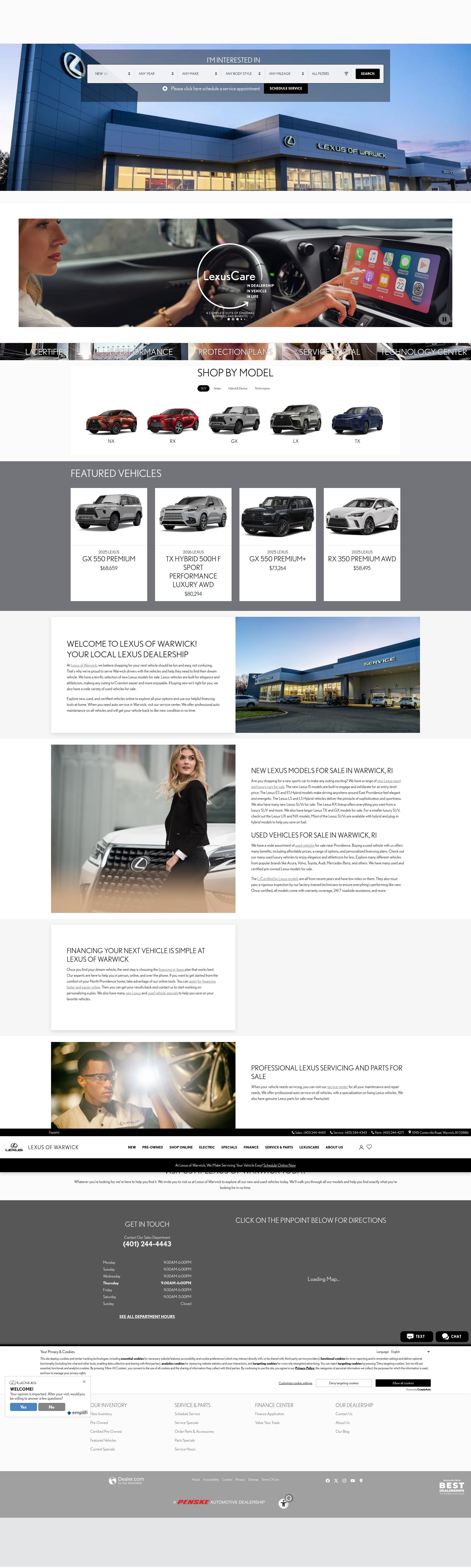Screenshot of www.lexusofwarwick.com
