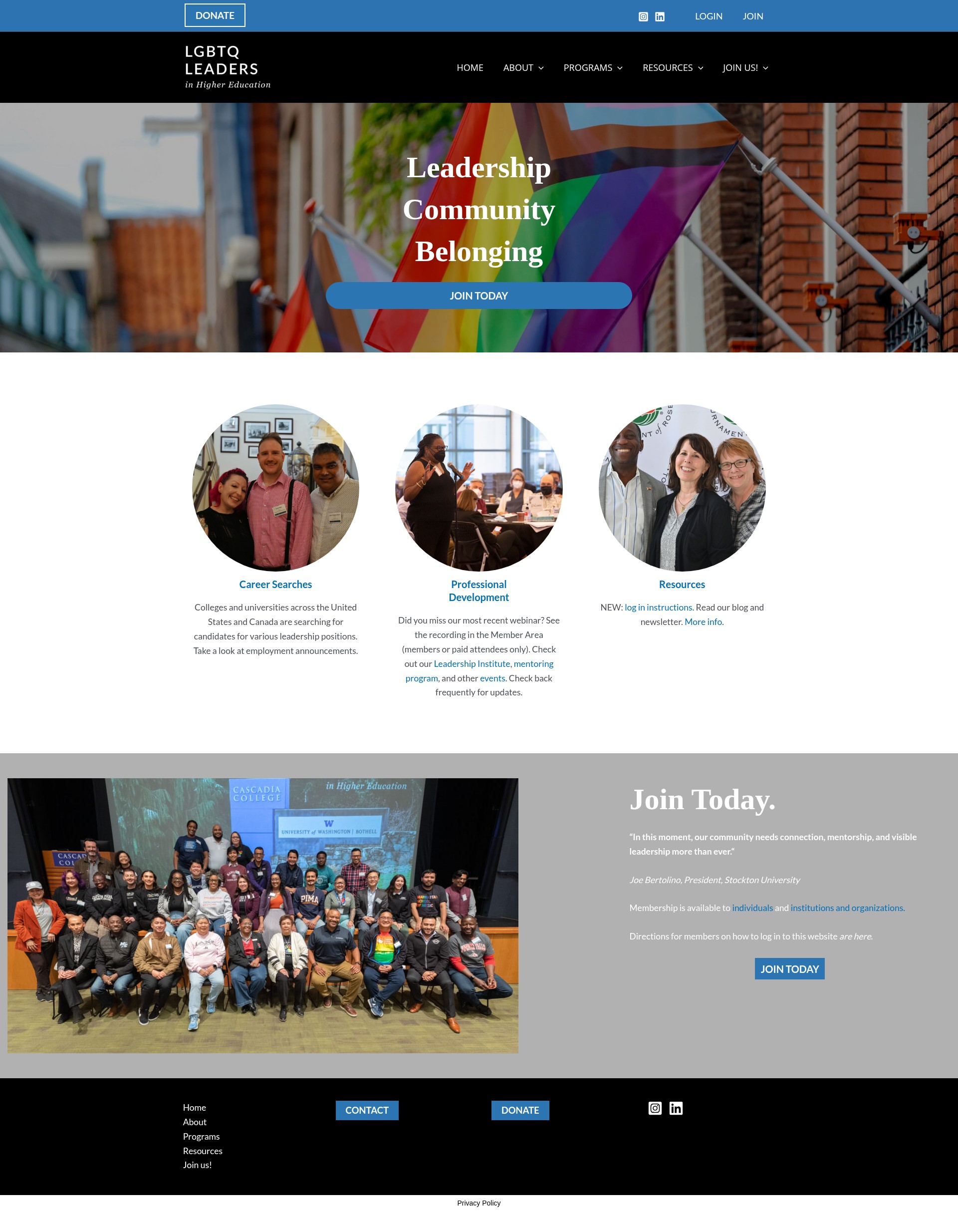 Screenshot of www.lgbtqleaders.net