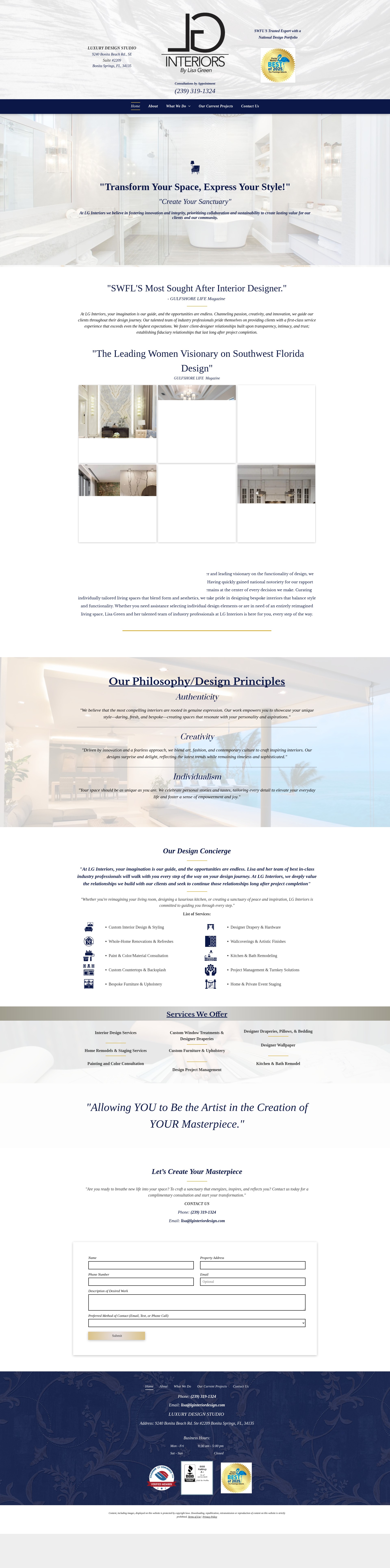 Screenshot of www.lginteriordesign.com