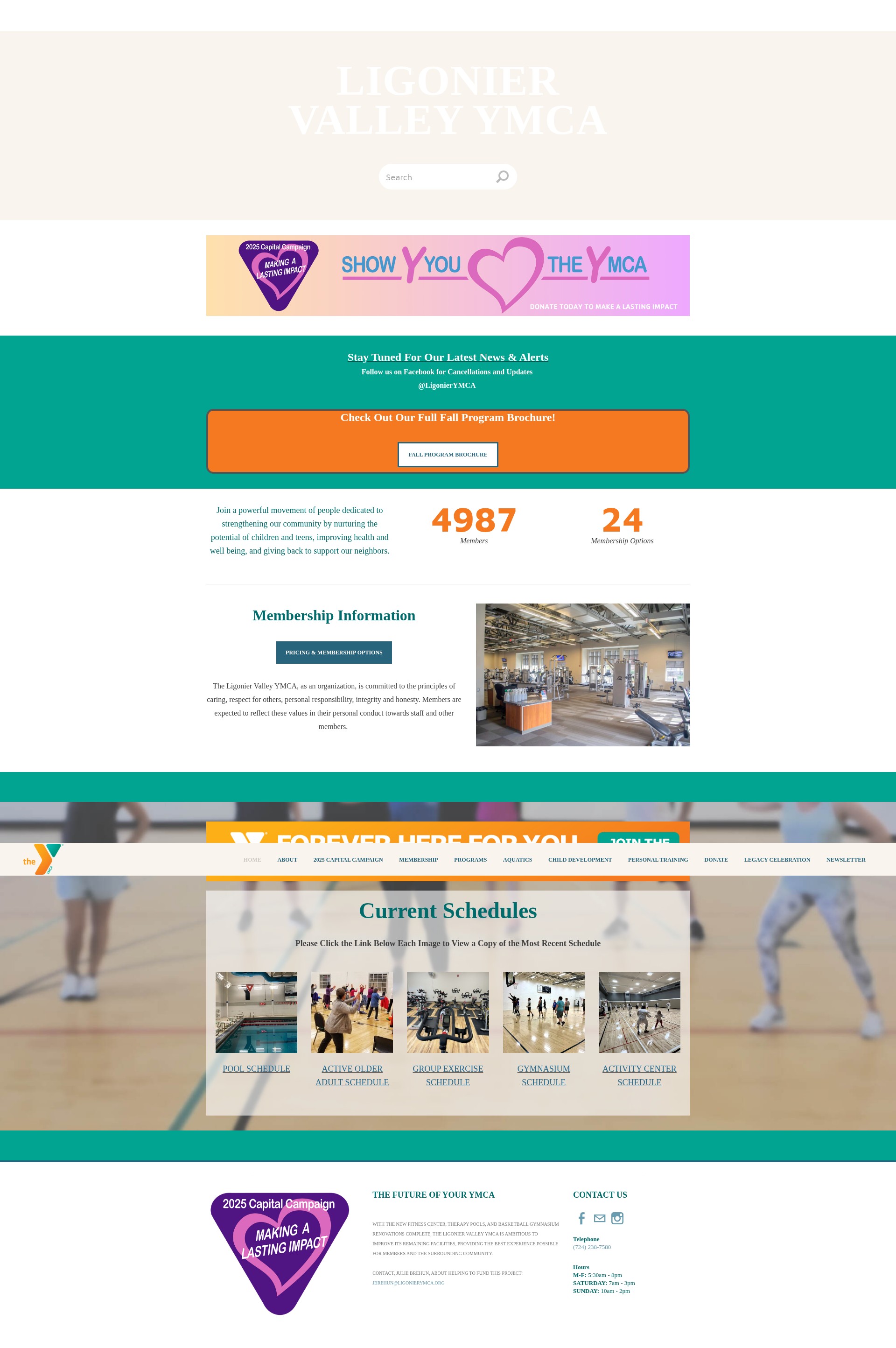 Screenshot of www.ligonierymca.org