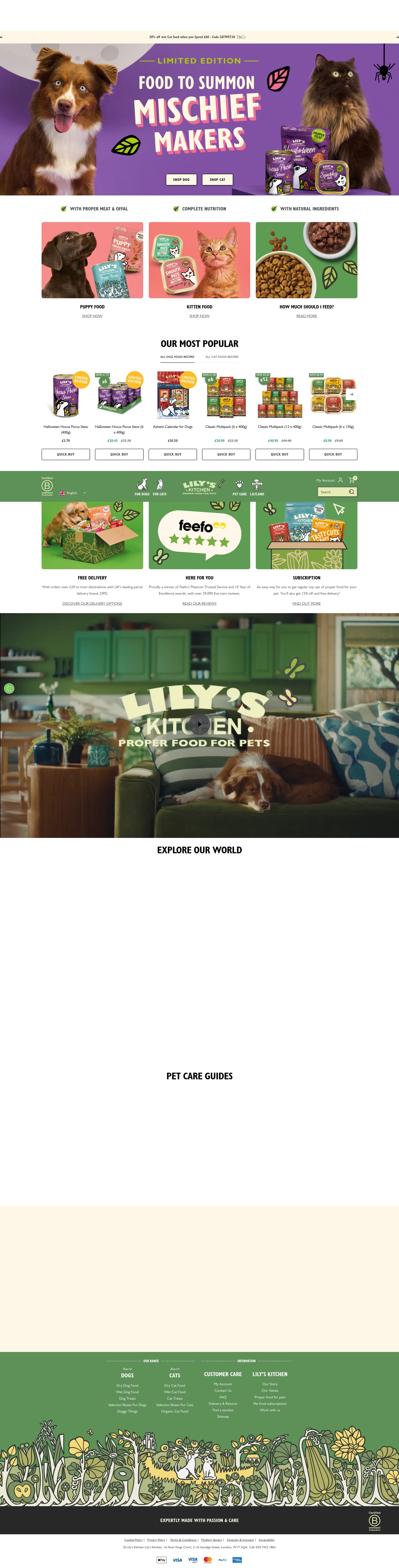 Screenshot of www.lilyskitchen.co.uk