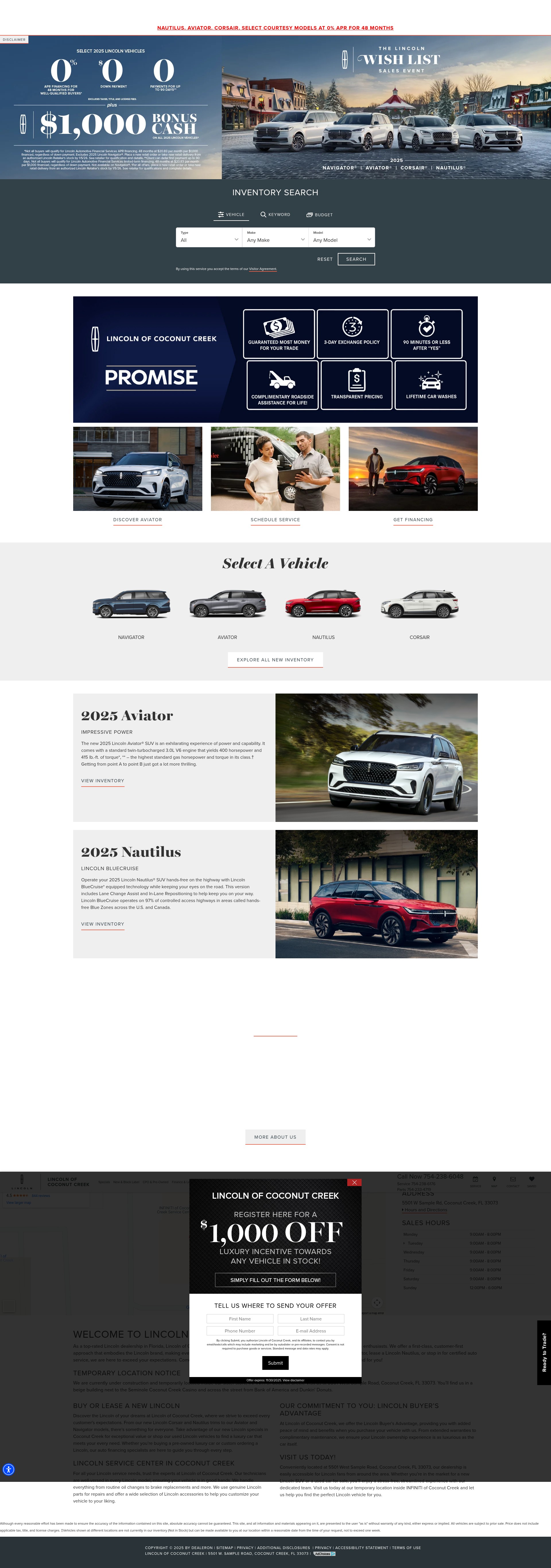 Screenshot of www.lincolnofcoconutcreek.com