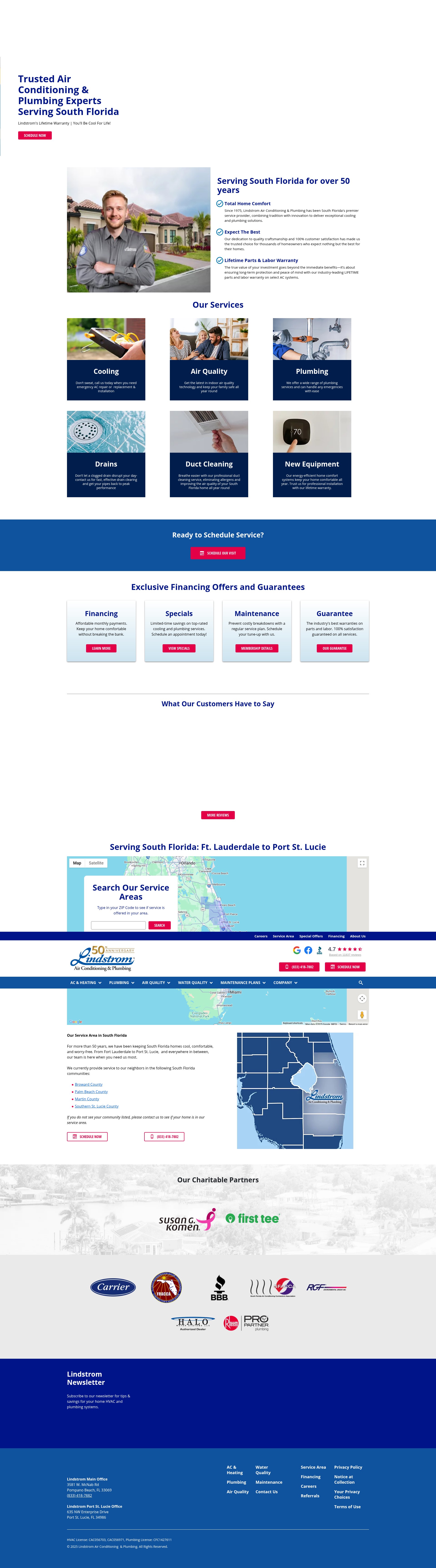 Screenshot of www.lindstromair.com