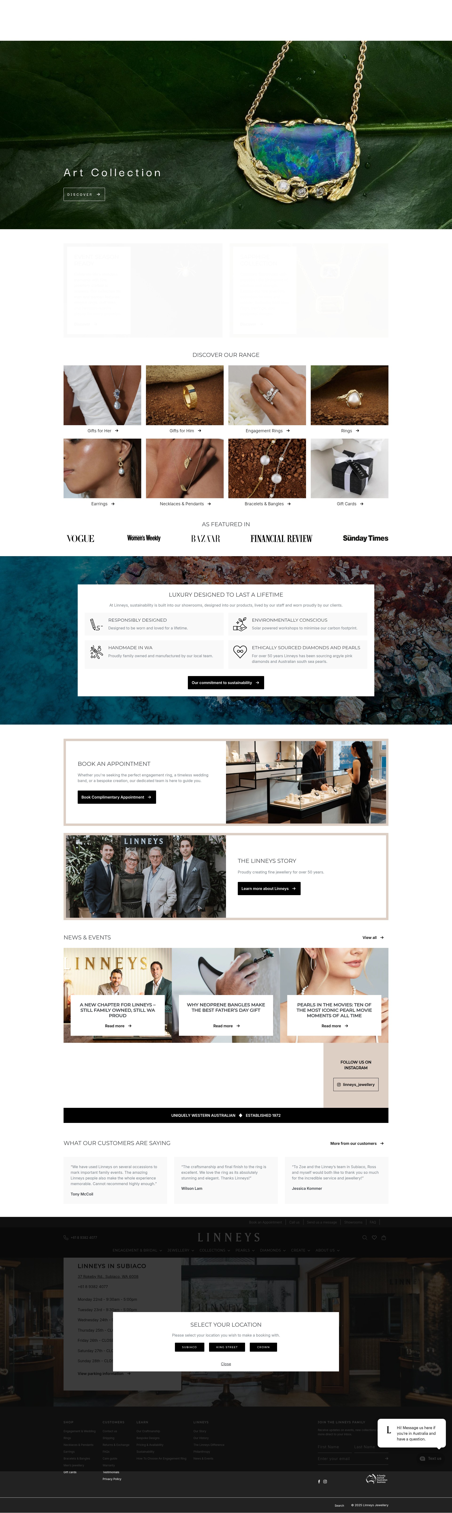 Screenshot of www.linneys.com.au