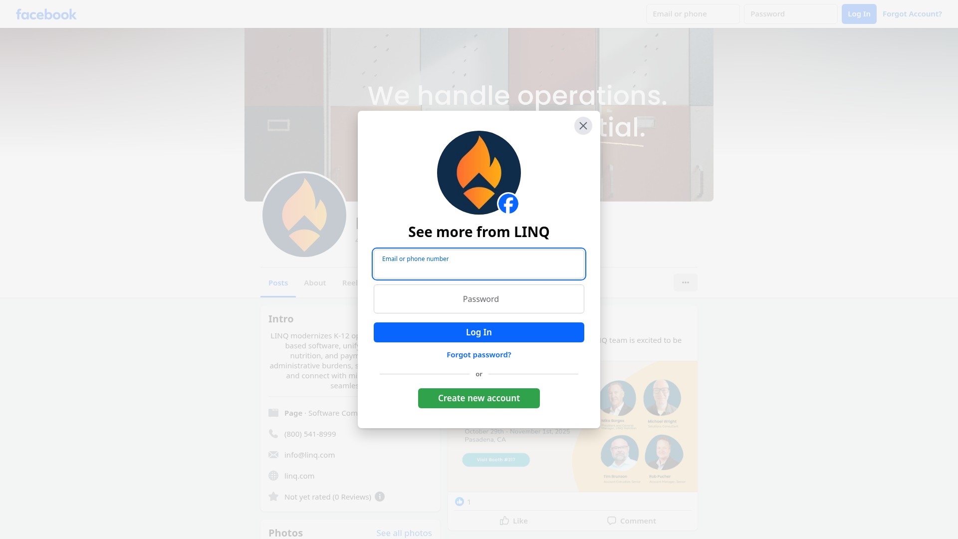Screenshot of www.linq.com