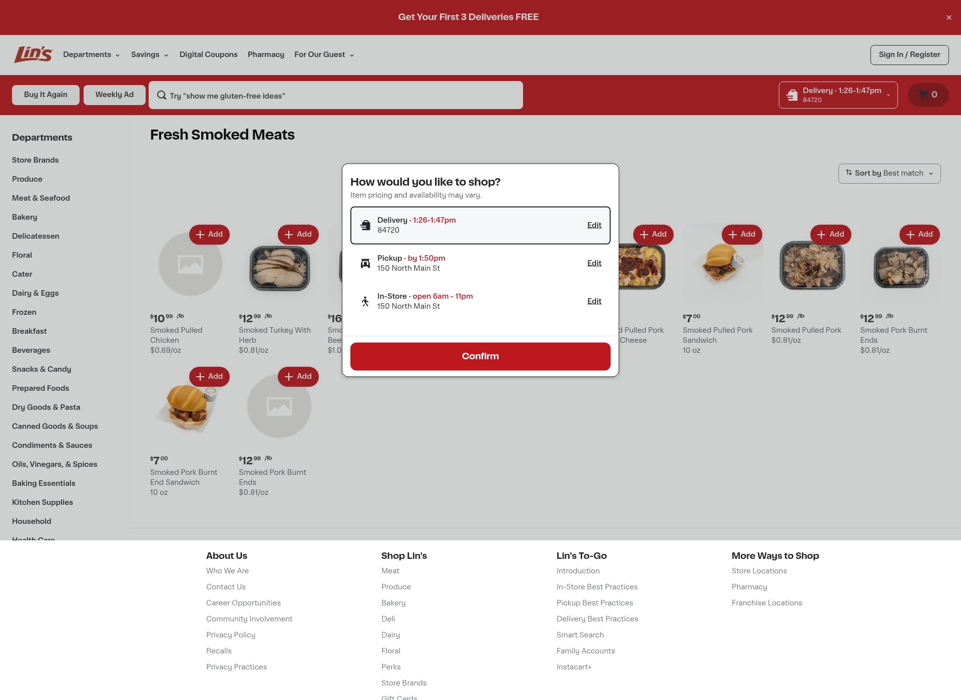 Screenshot of www.linsgrocery.com