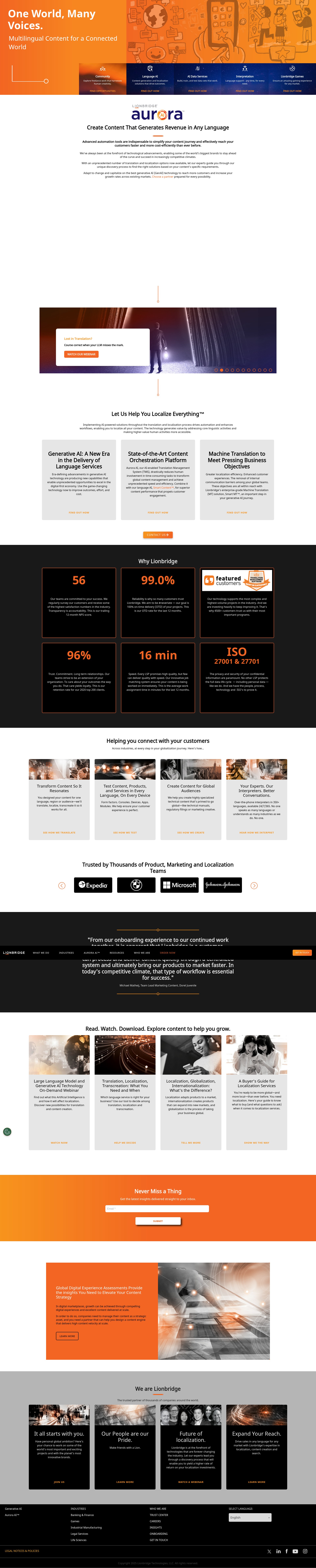 Screenshot of www.lionbridge.com
