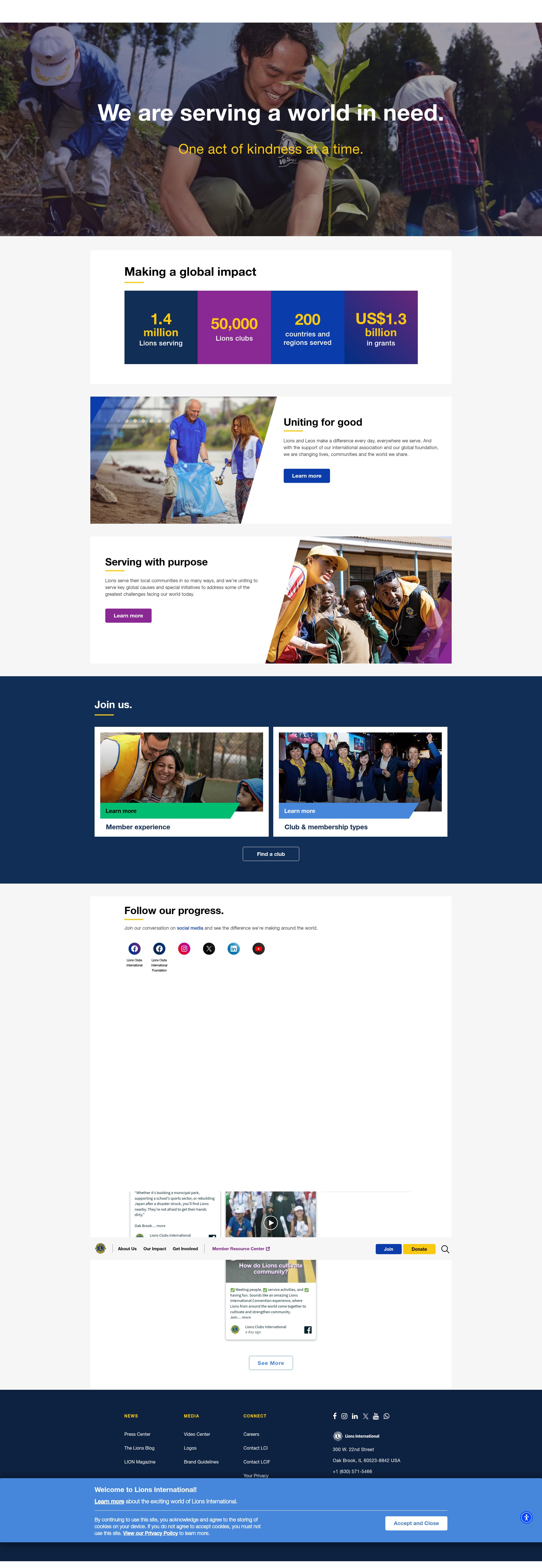 Screenshot of www.lionsclubs.org