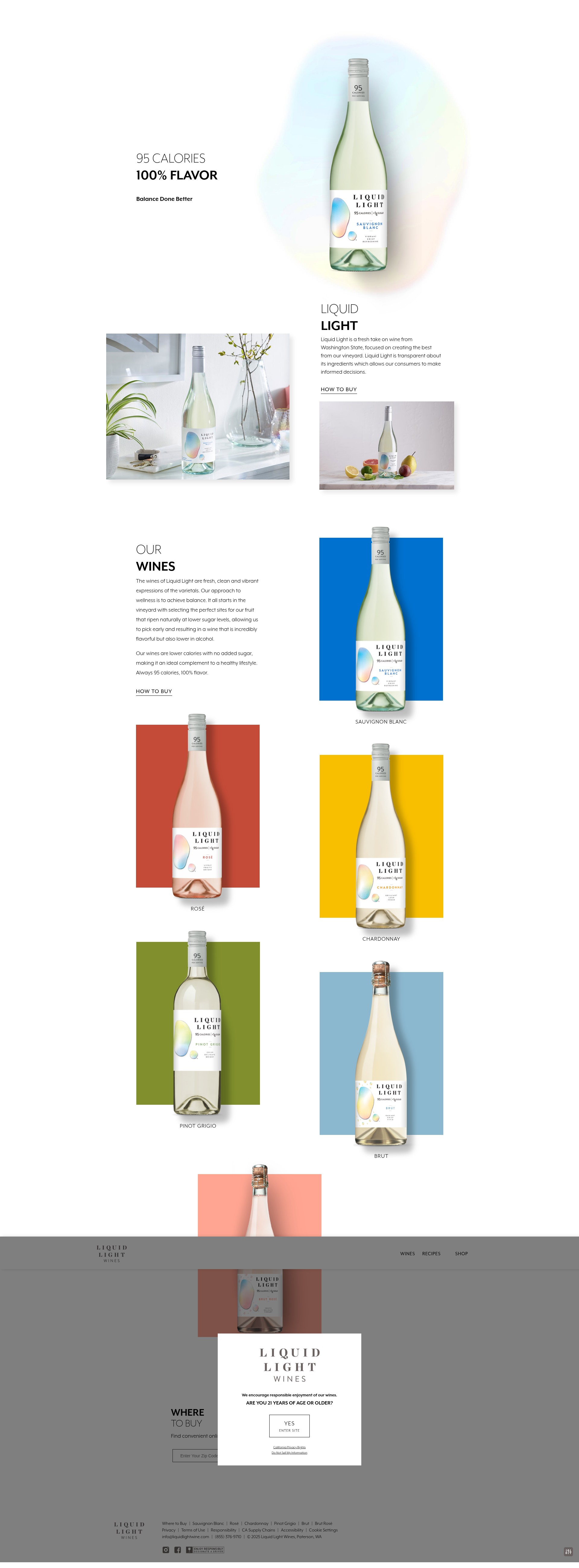 Screenshot of www.liquidlightwine.com