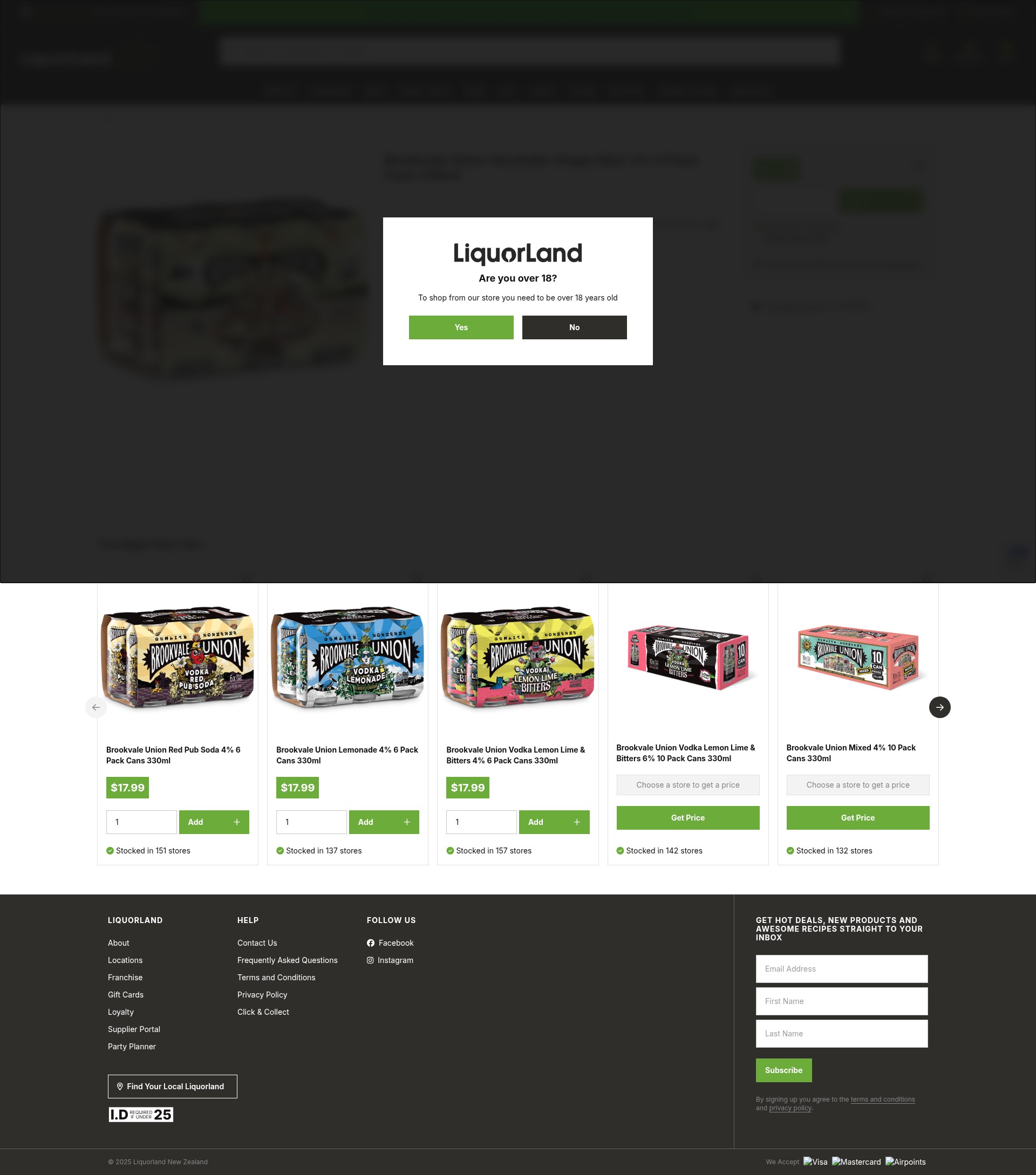 Screenshot of www.liquorland.co.nz