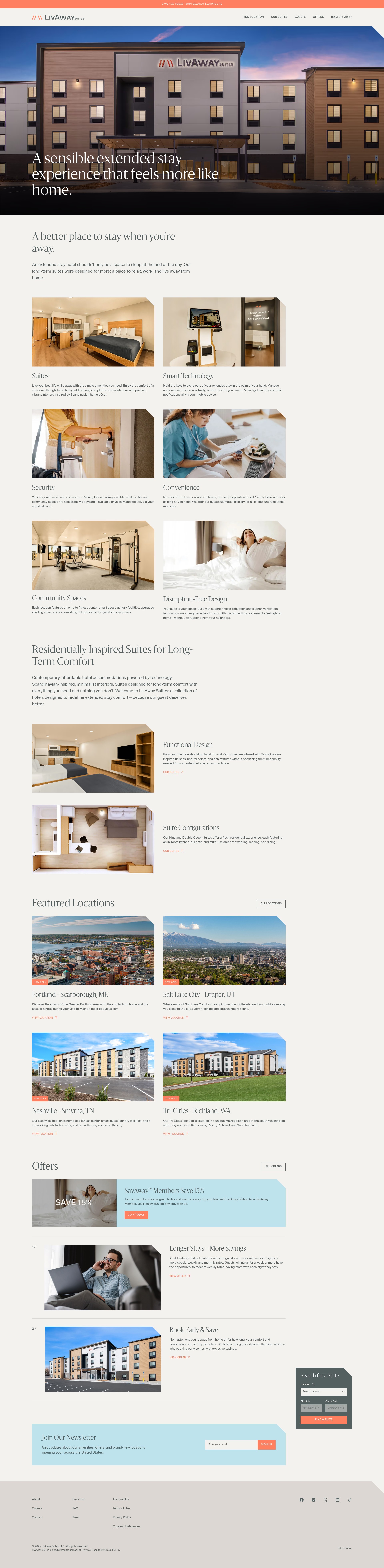 Screenshot of www.livawaysuites.com