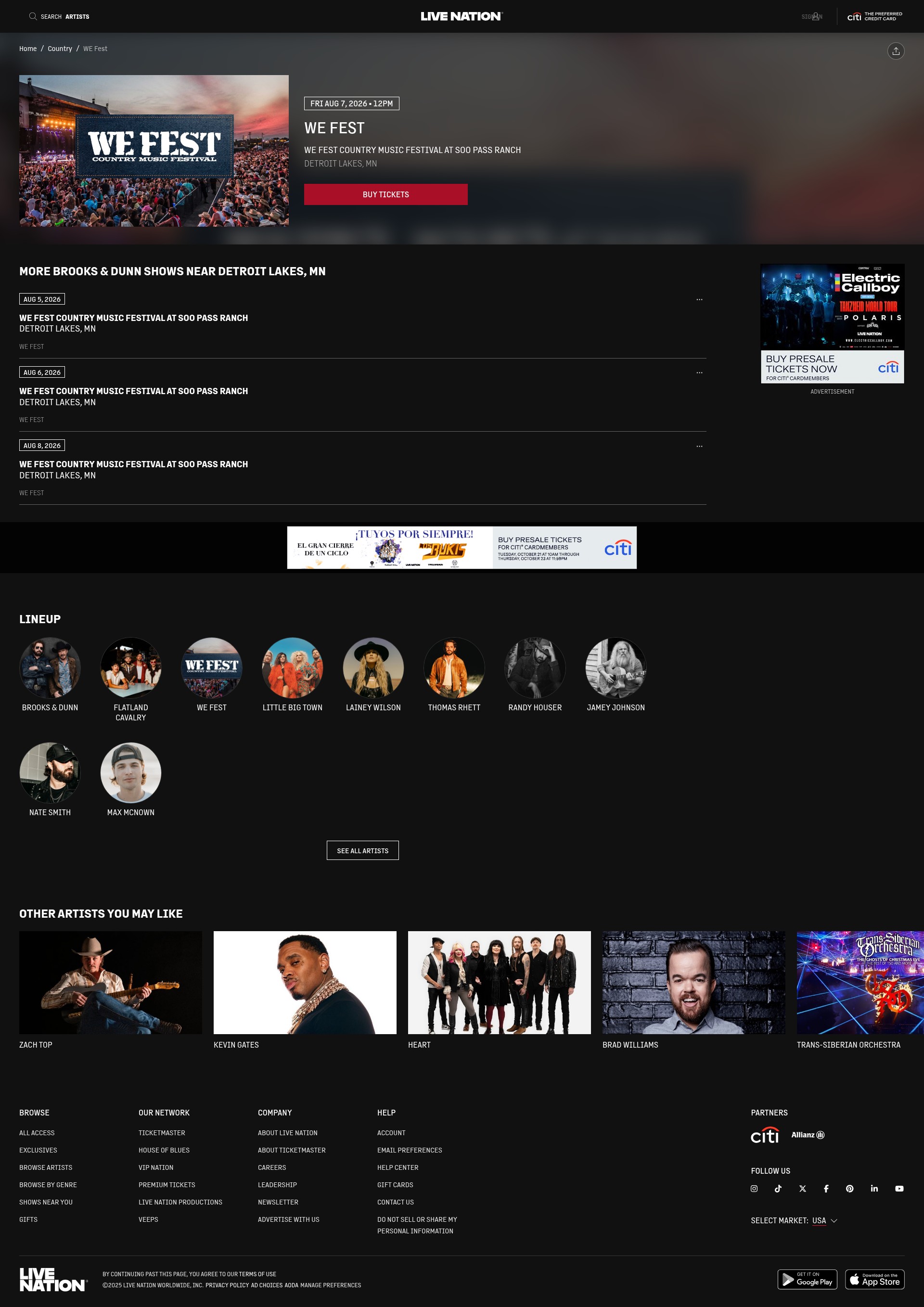 Screenshot of www.livenation.com