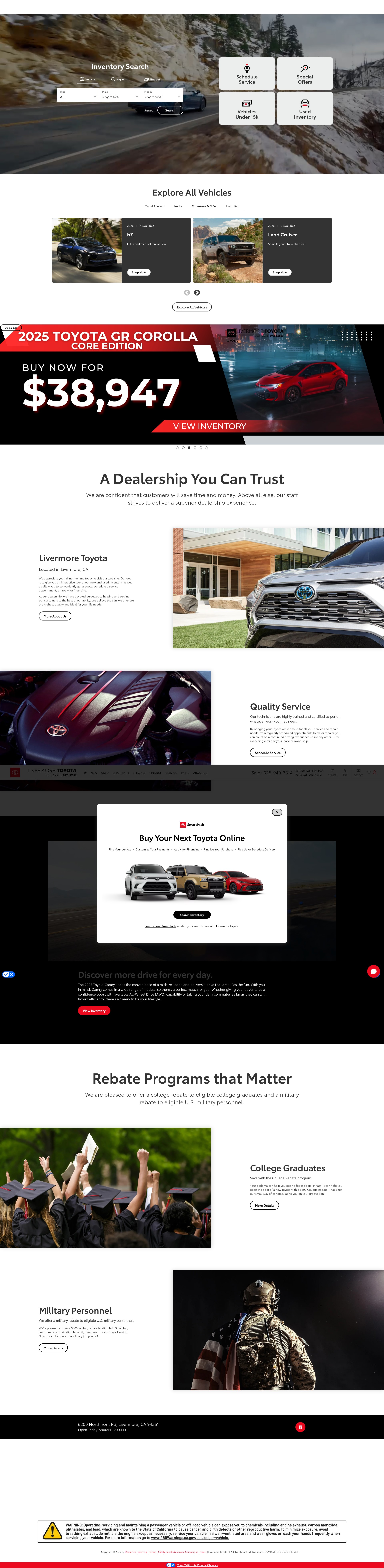Screenshot of www.livermoretoyota.com