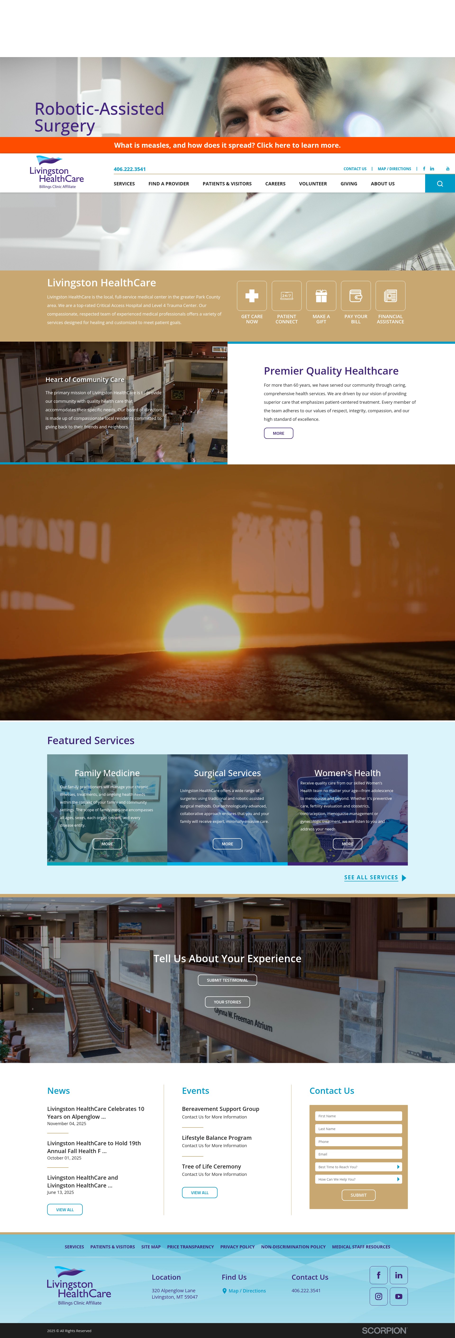 Screenshot of www.livingstonhealthcare.org