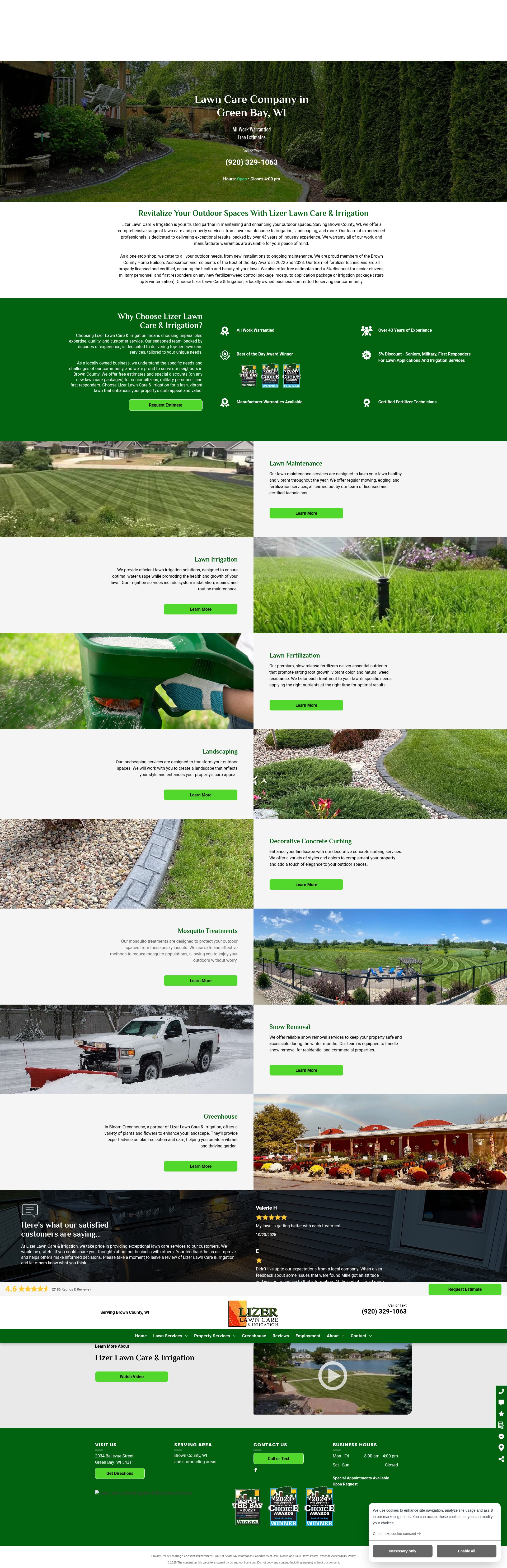 Screenshot of www.lizerlawn.net