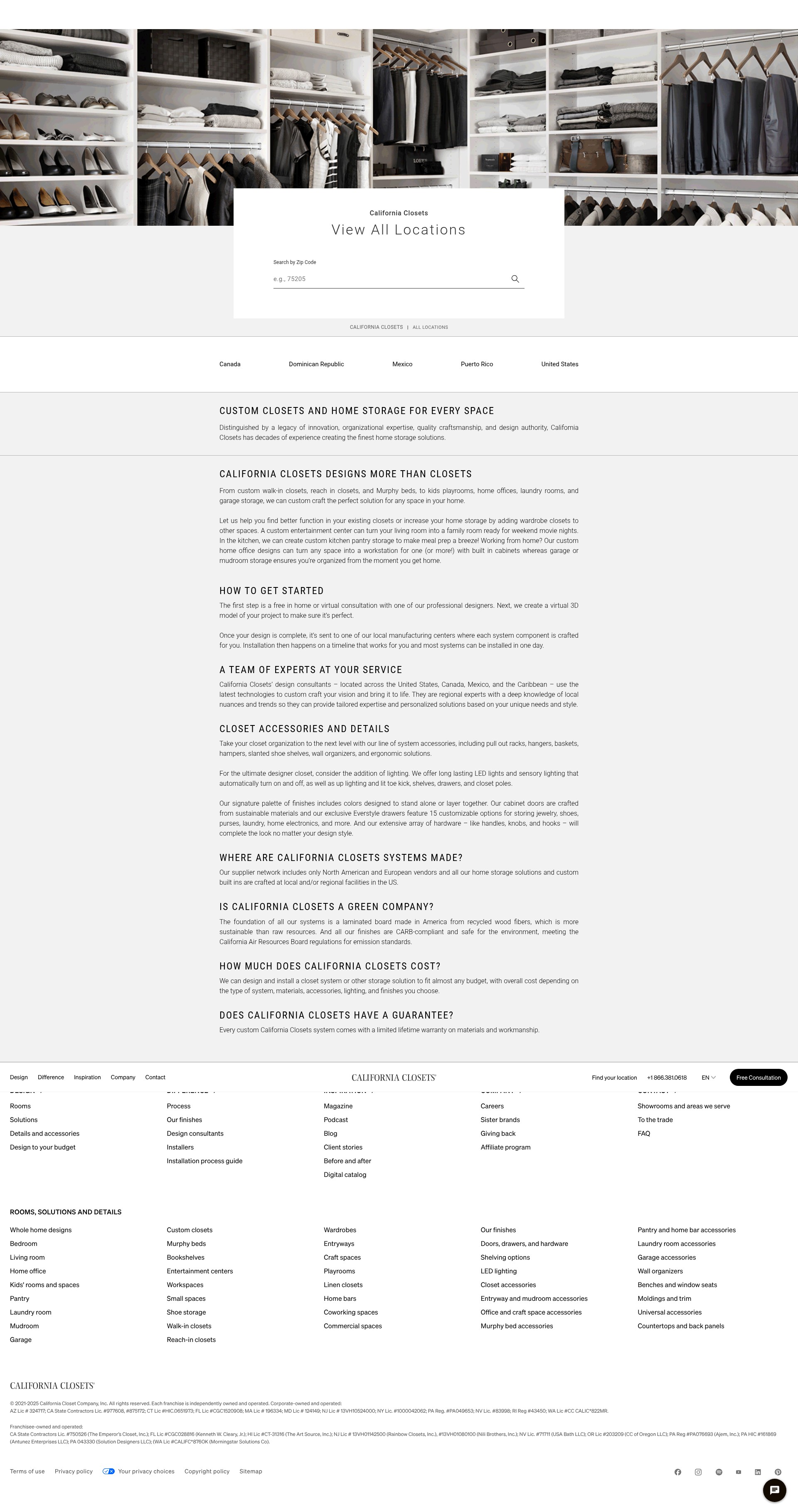 Screenshot of www.locations.californiaclosets.com
