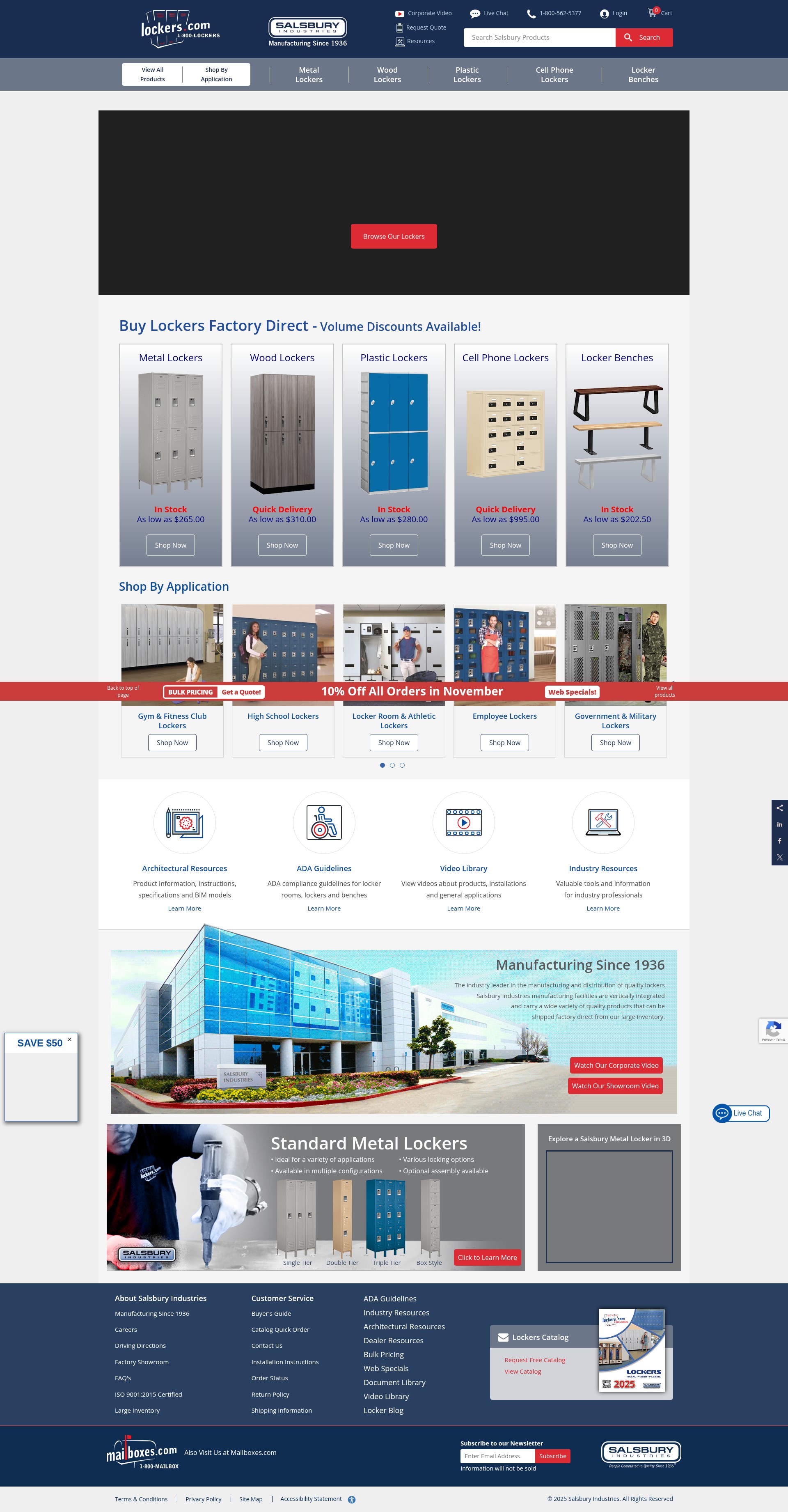 Screenshot of www.lockers.com