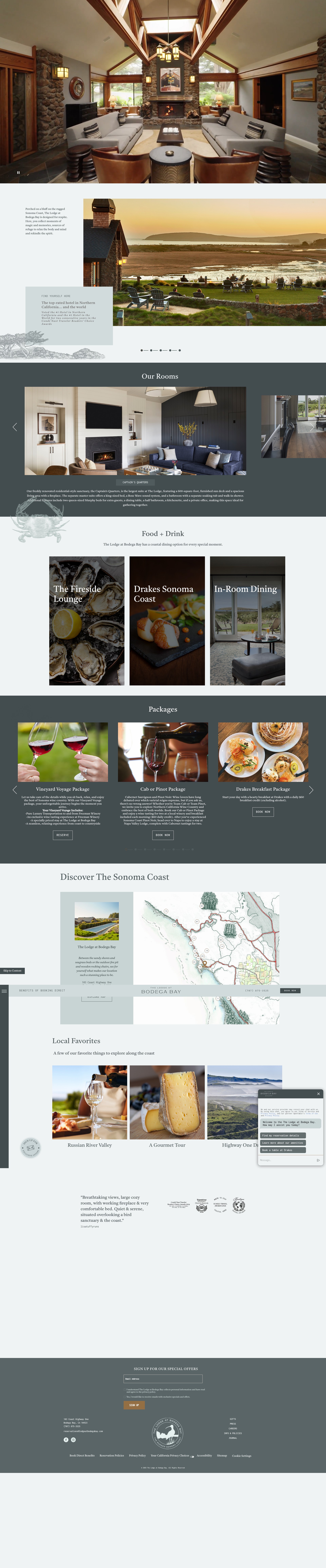 Screenshot of www.lodgeatbodegabay.com