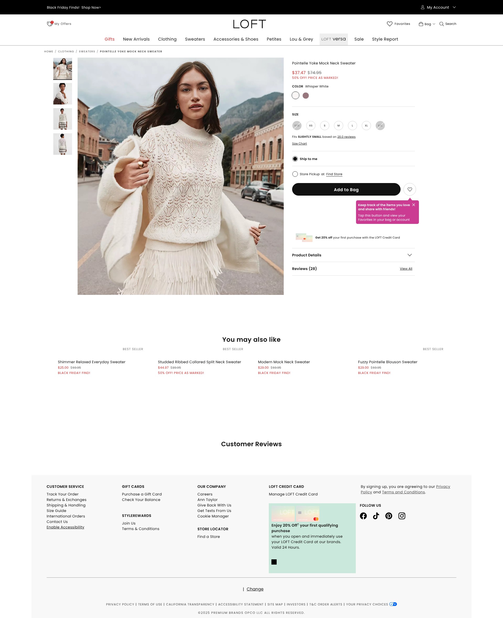 Screenshot of www.loft.com