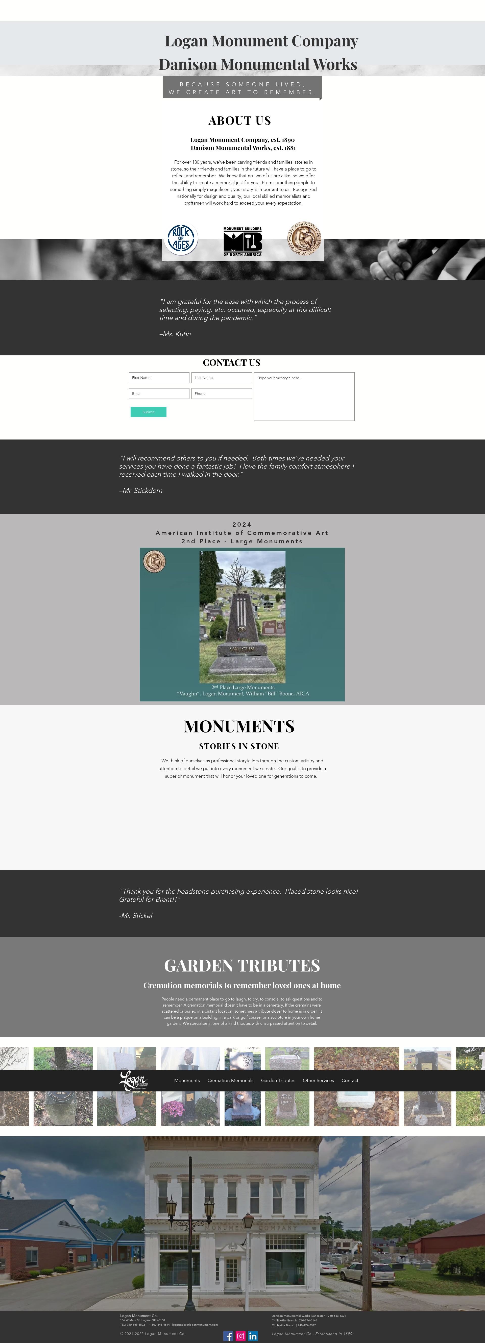 Screenshot of www.loganmonument.com
