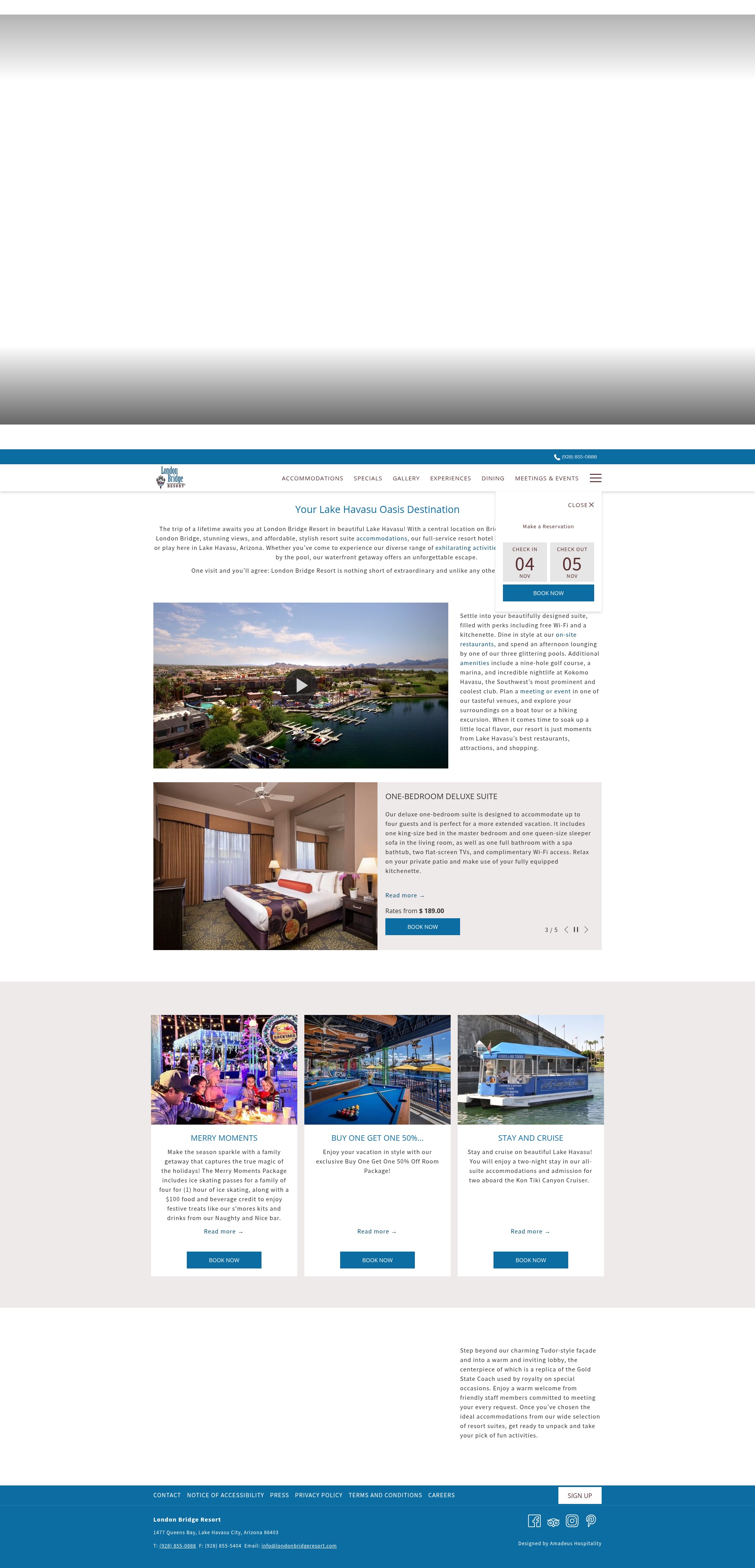 Screenshot of www.londonbridgeresort.com