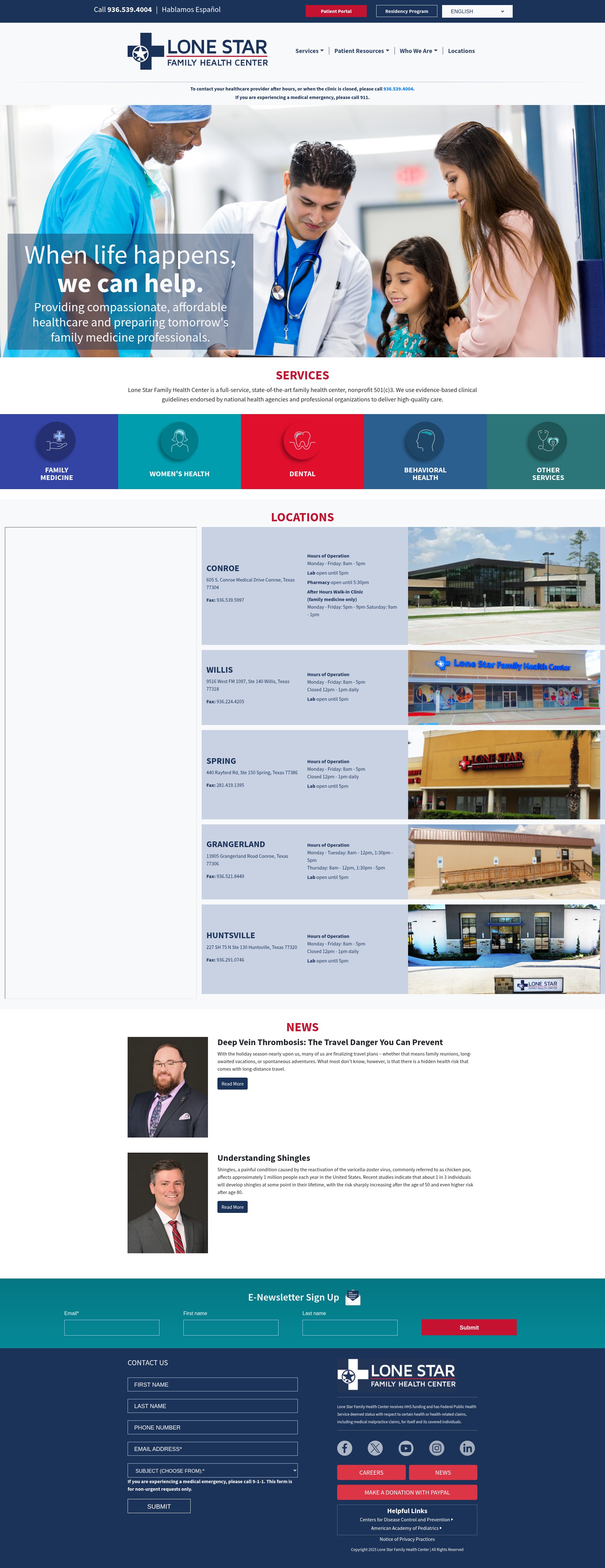 Screenshot of www.lonestarfamily.org