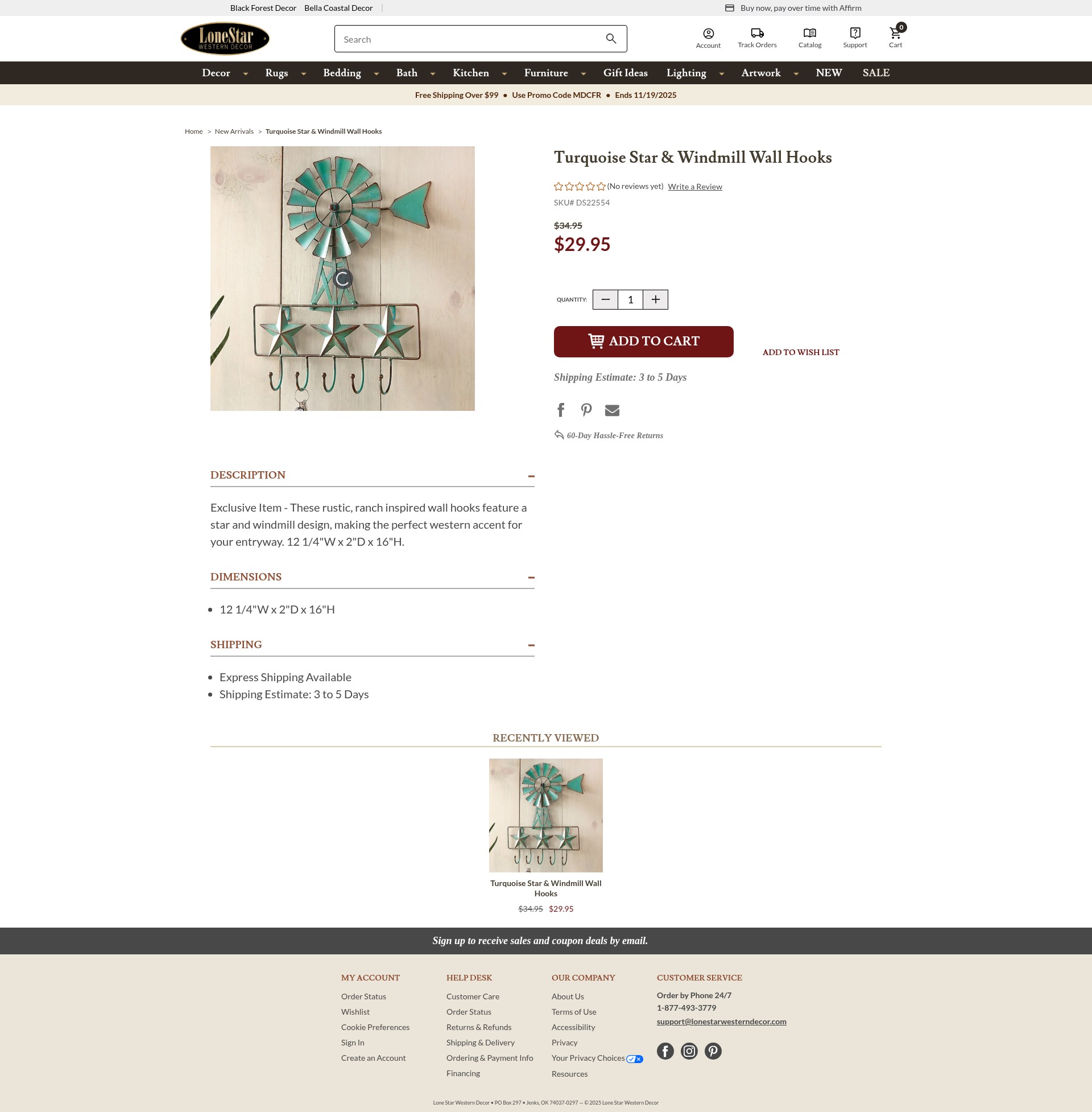 Screenshot of www.lonestarwesterndecor.com
