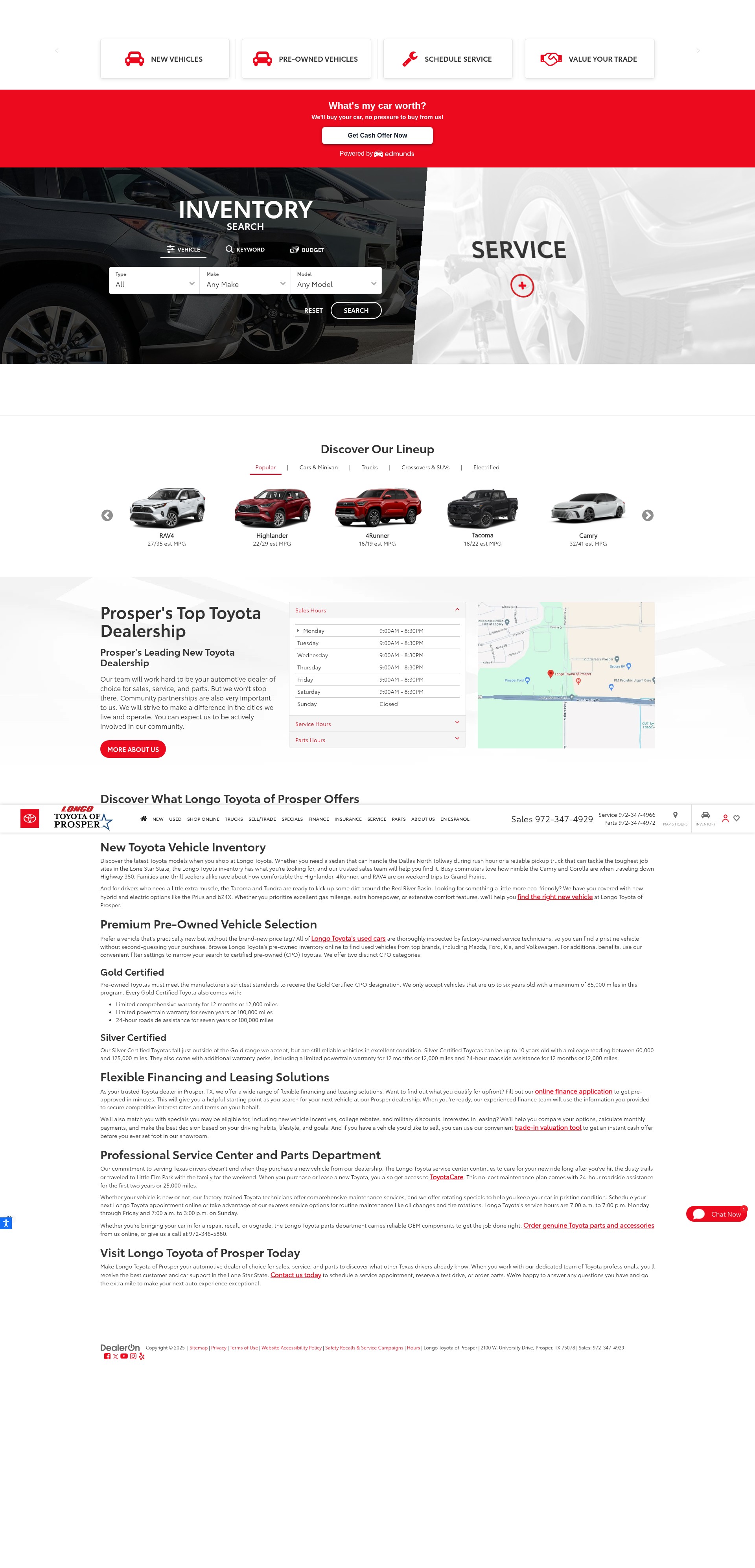 Screenshot of www.longotoyotaofprosper.com