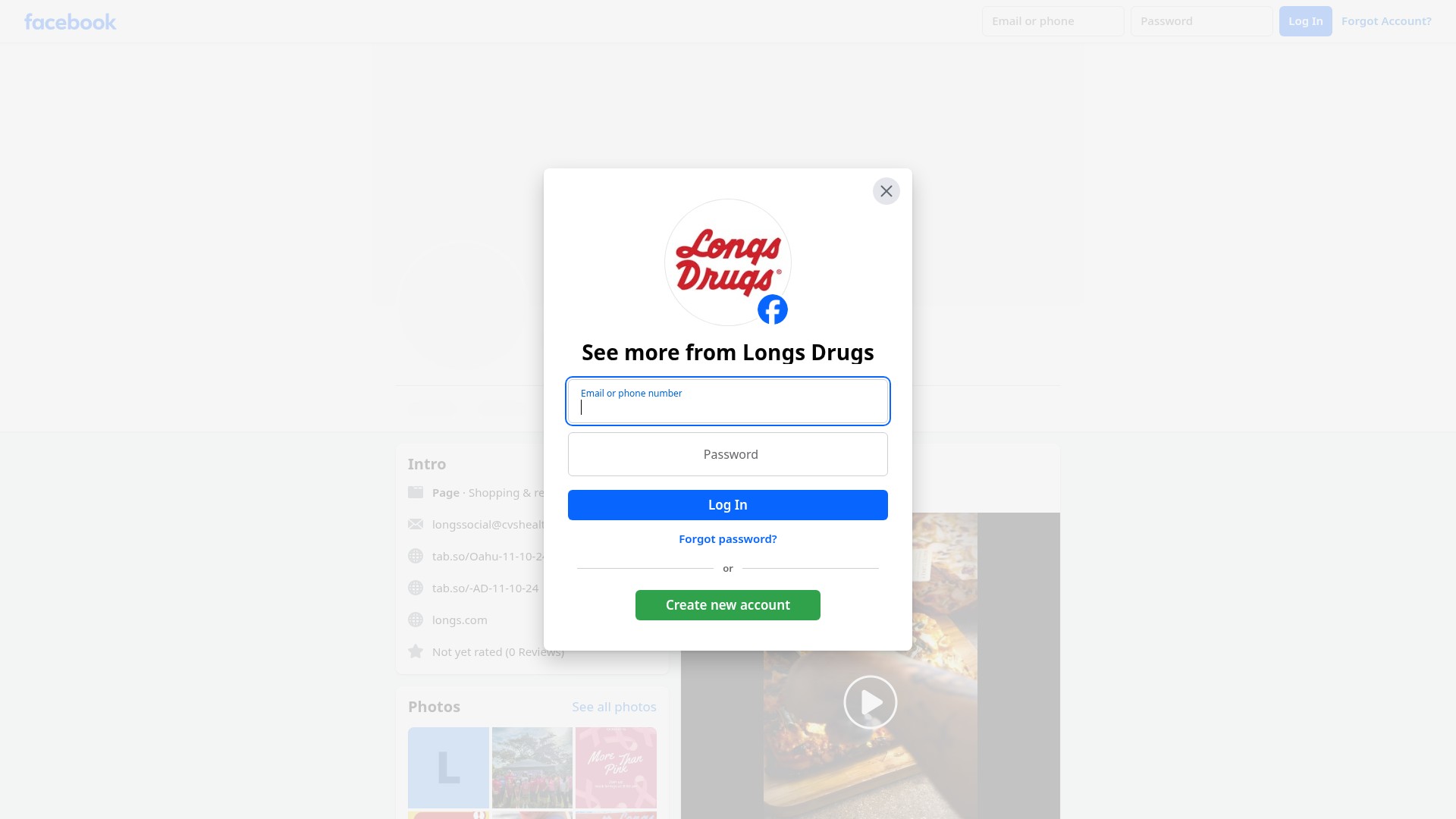 Screenshot of www.longs.com