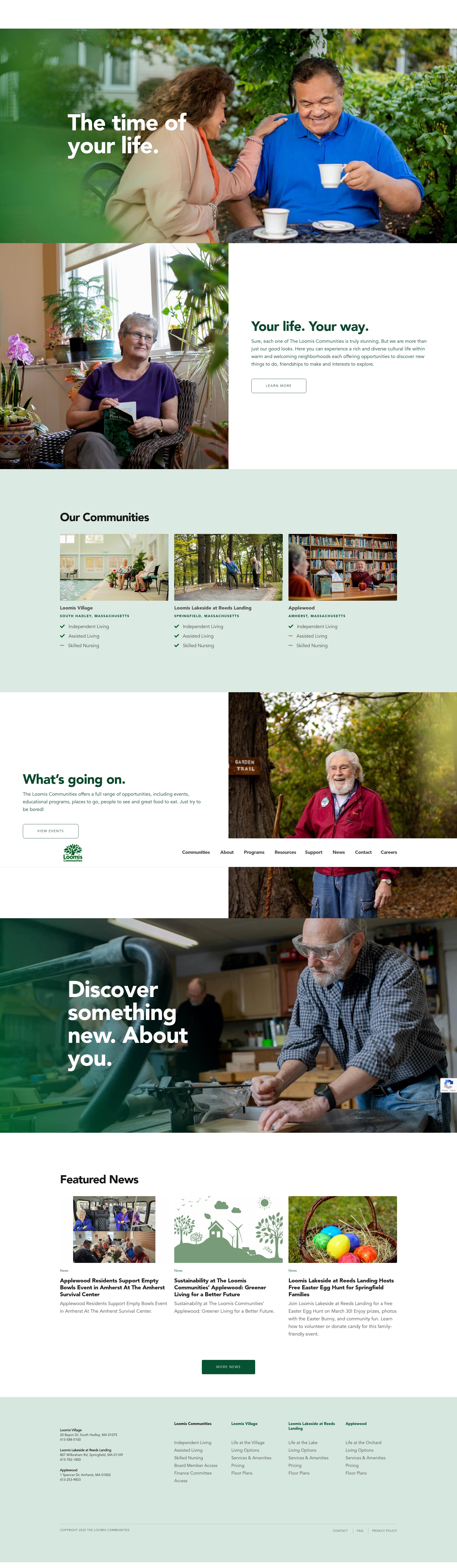 Screenshot of www.loomiscommunities.org