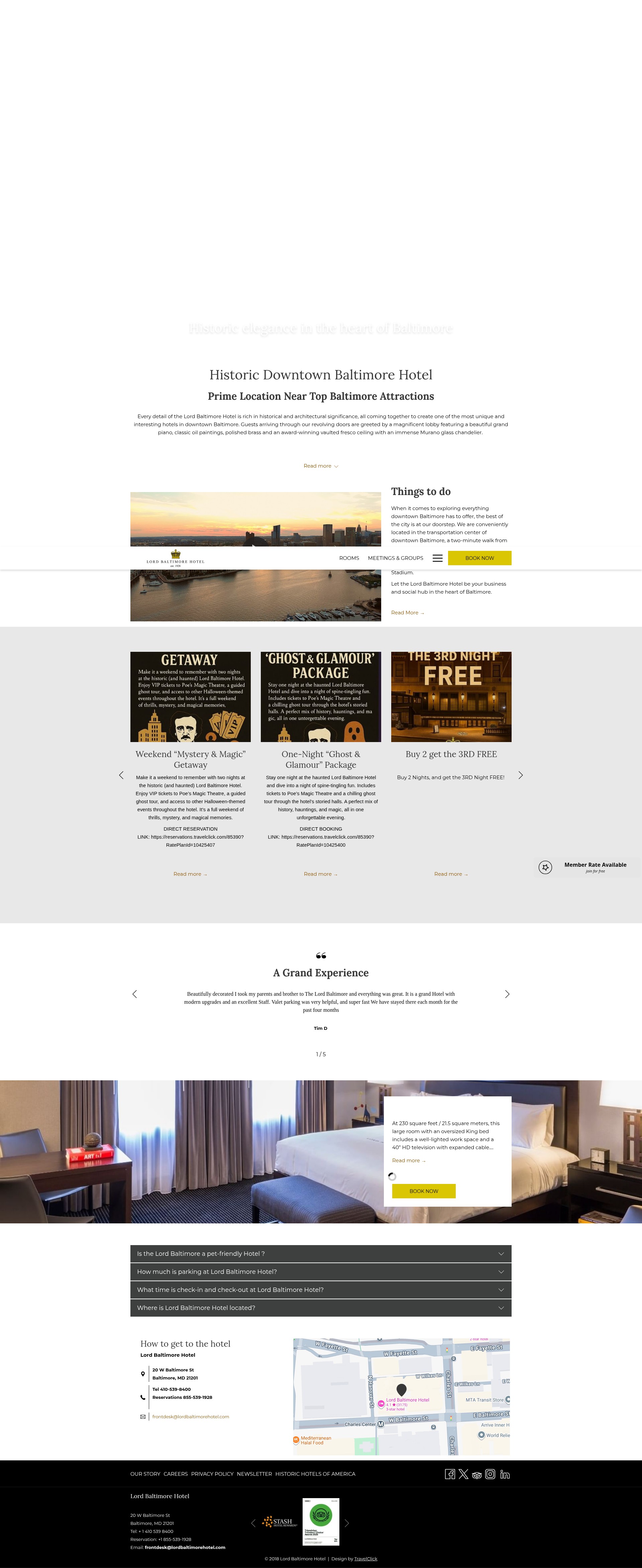 Screenshot of www.lordbaltimorehotel.com