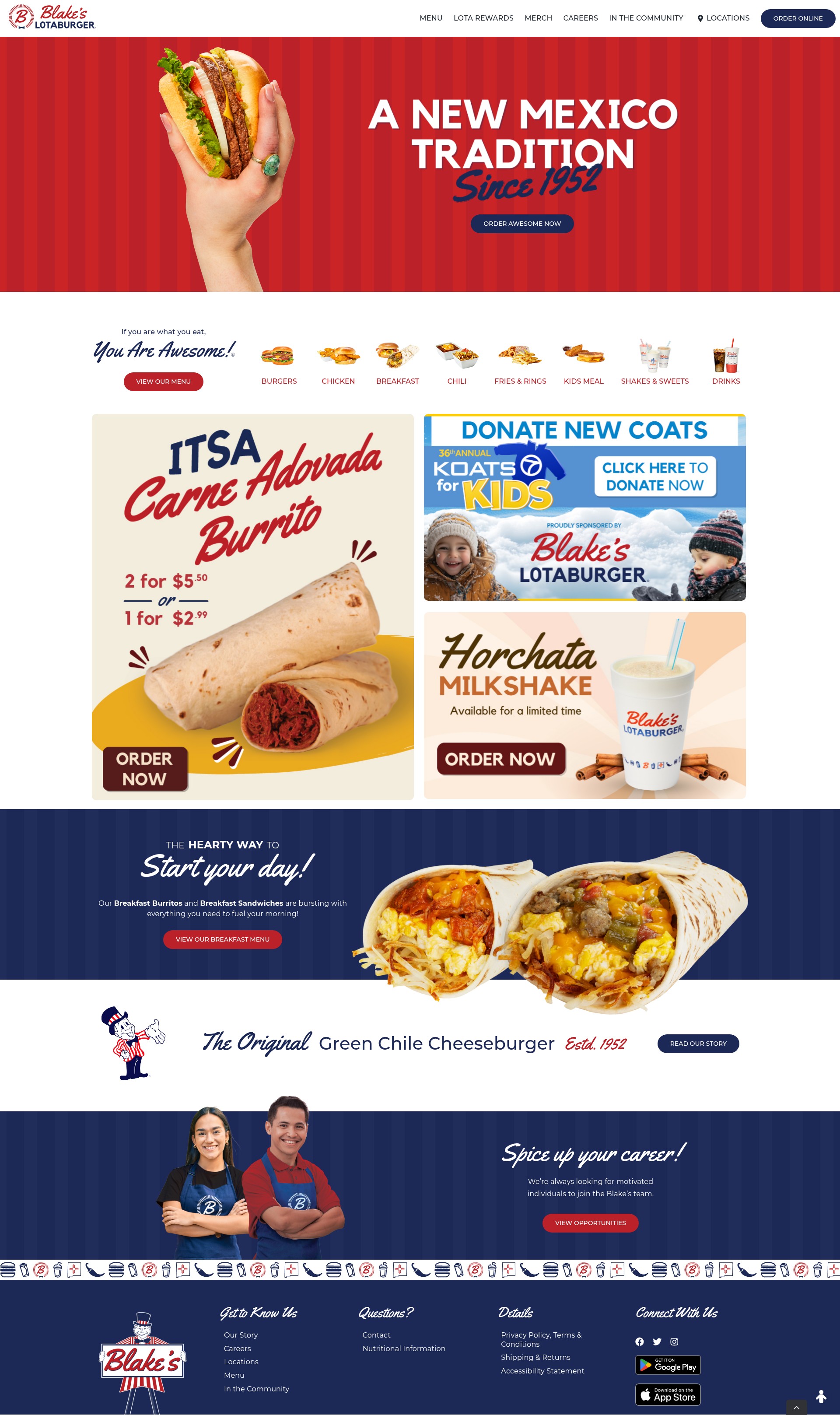 Screenshot of www.lotaburger.com