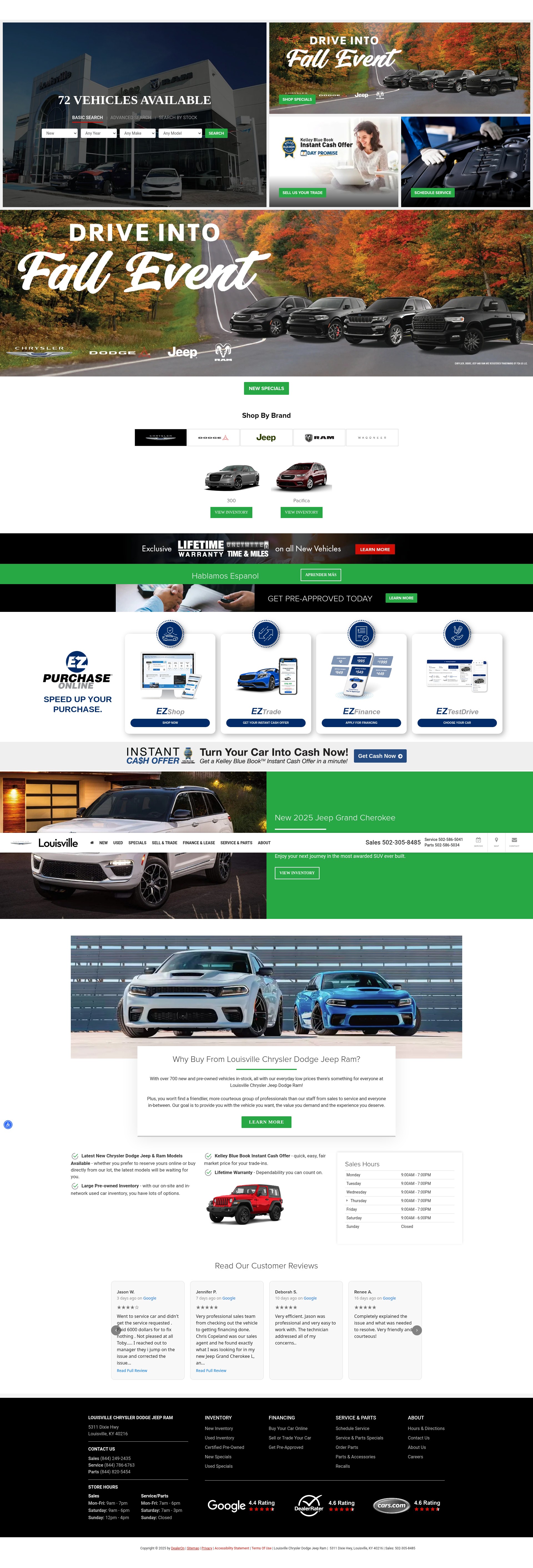 Screenshot of www.louisvillecdjr.com