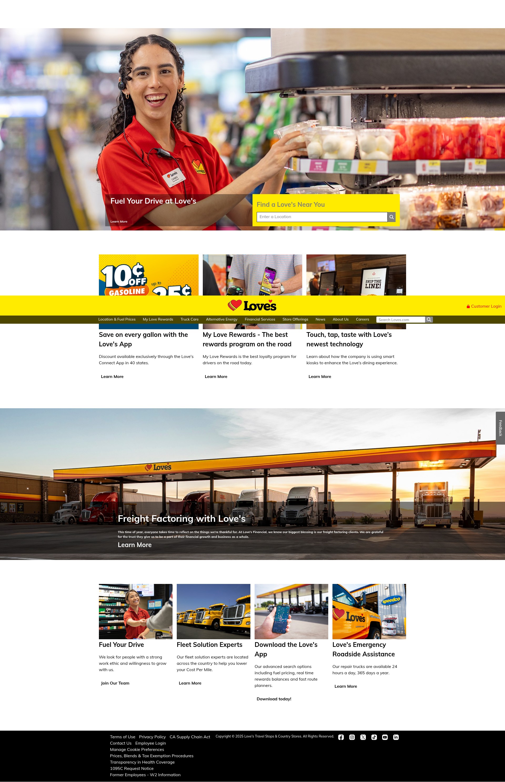 Screenshot of www.loves.com