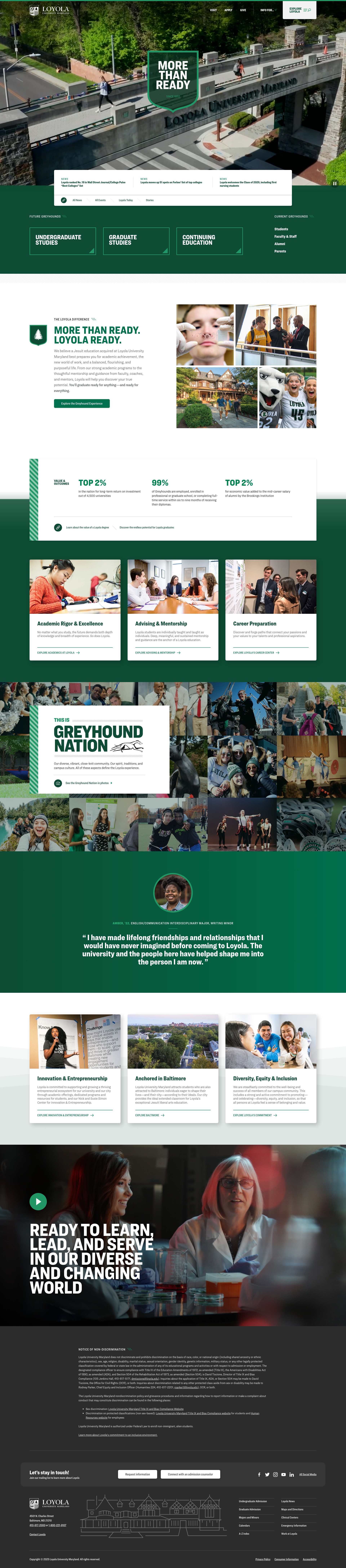 Screenshot of www.loyola.edu