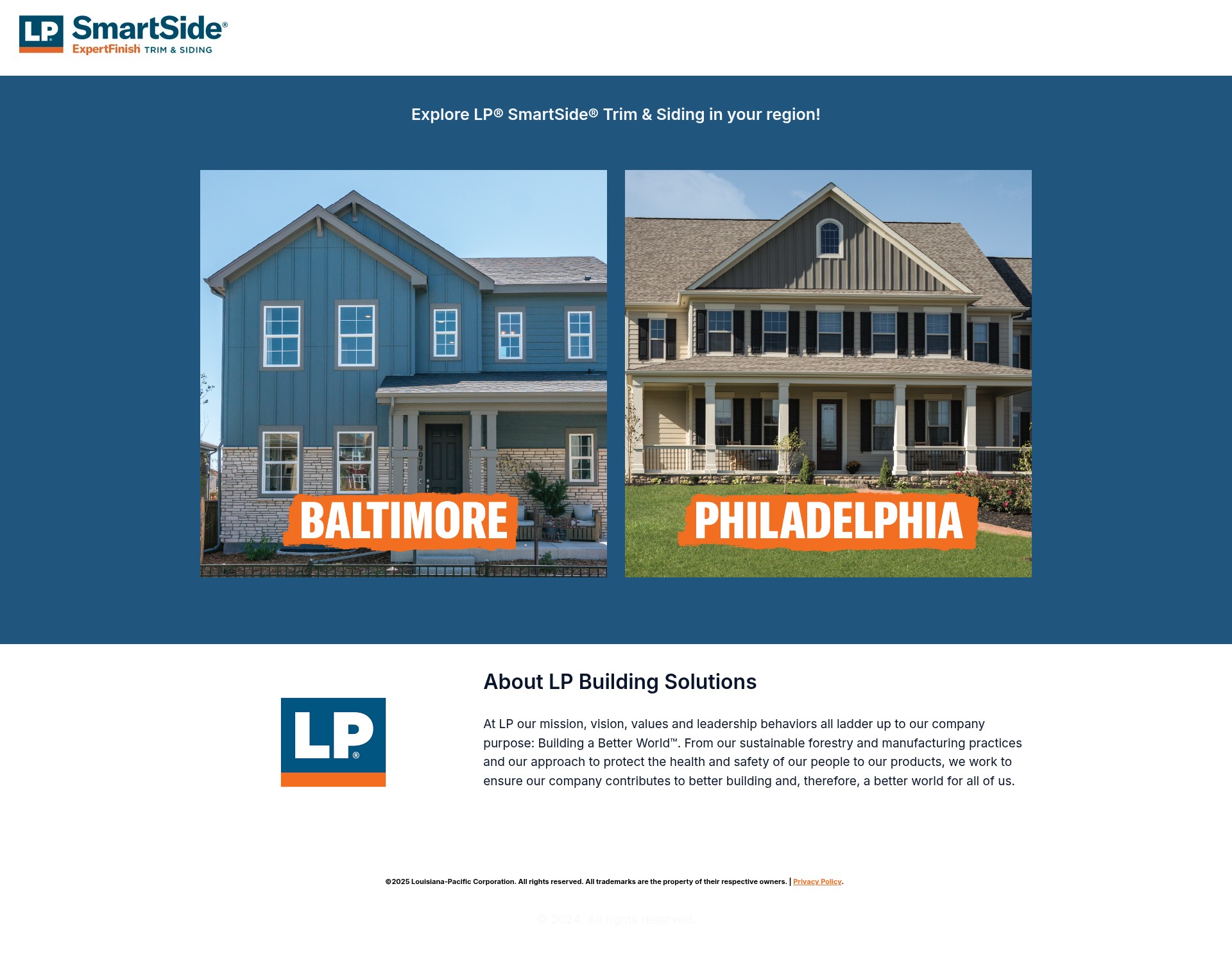 Screenshot of www.lp-smartside-siding.com