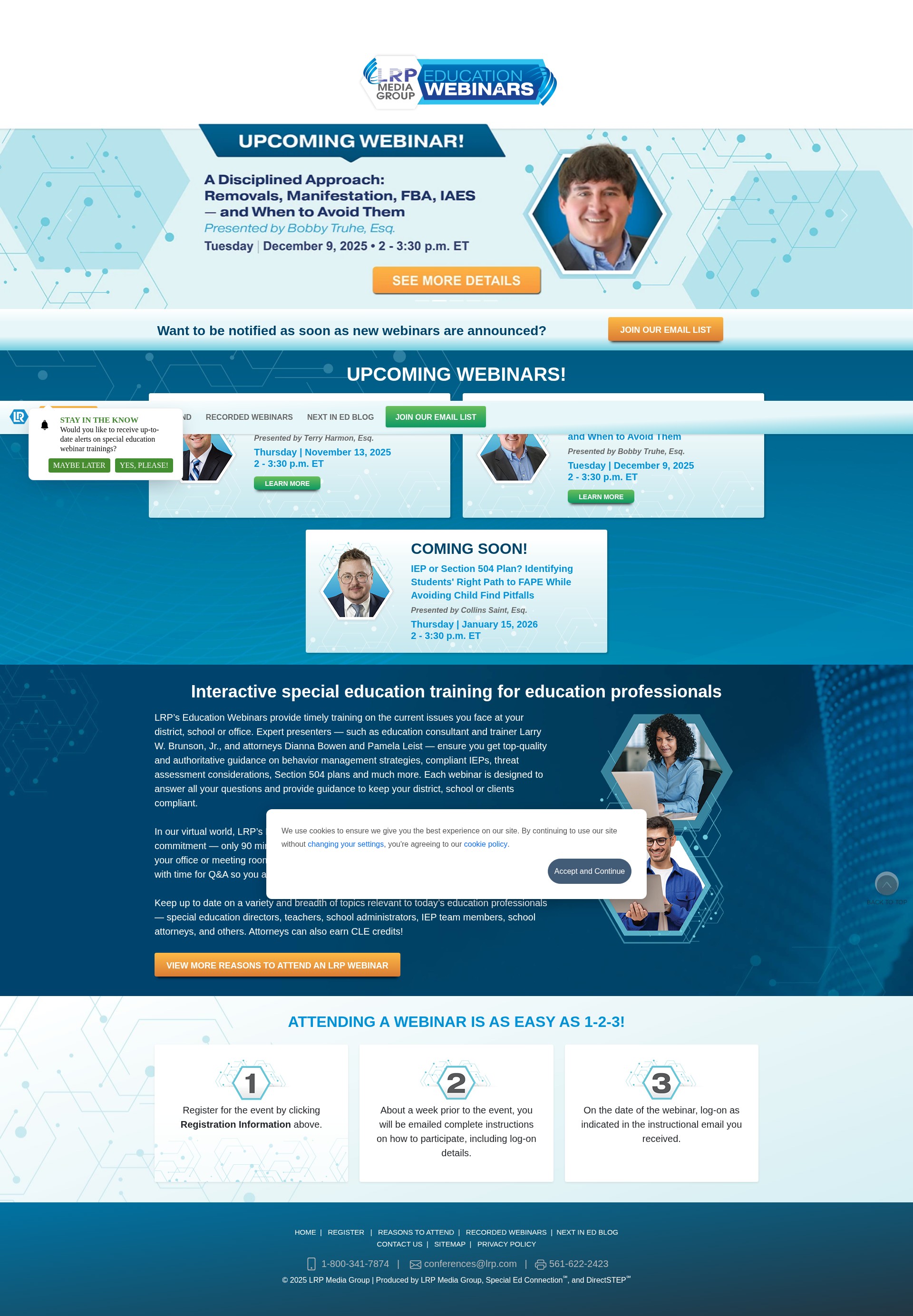 Screenshot of www.lrpeducationwebinars.com