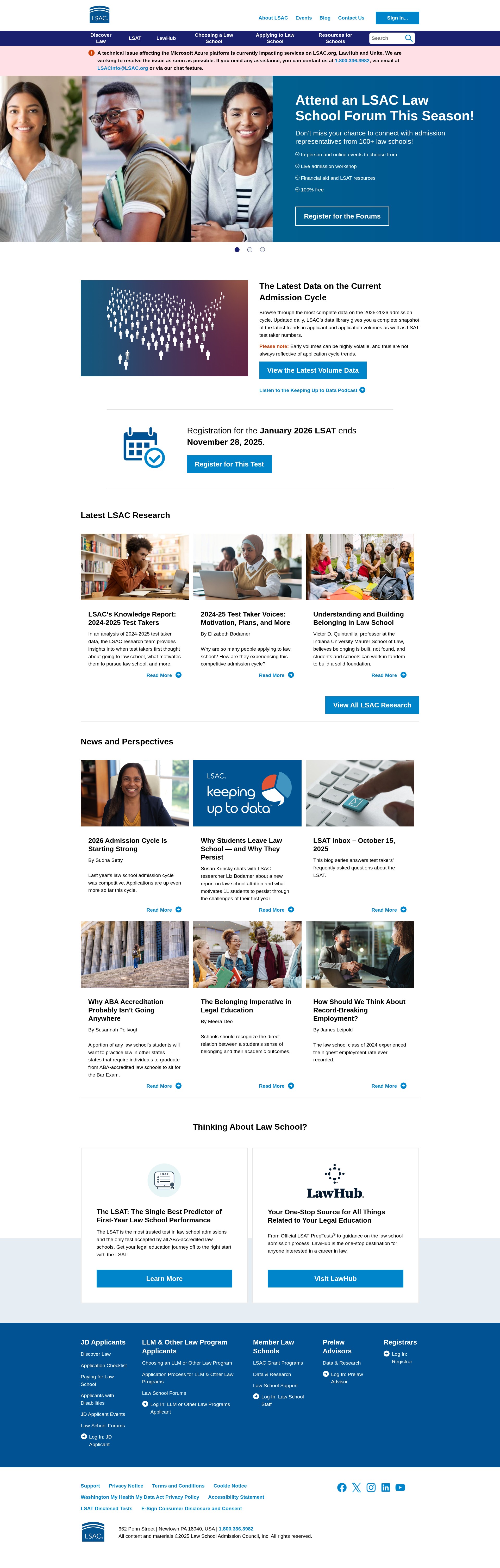 Screenshot of www.lsac.org