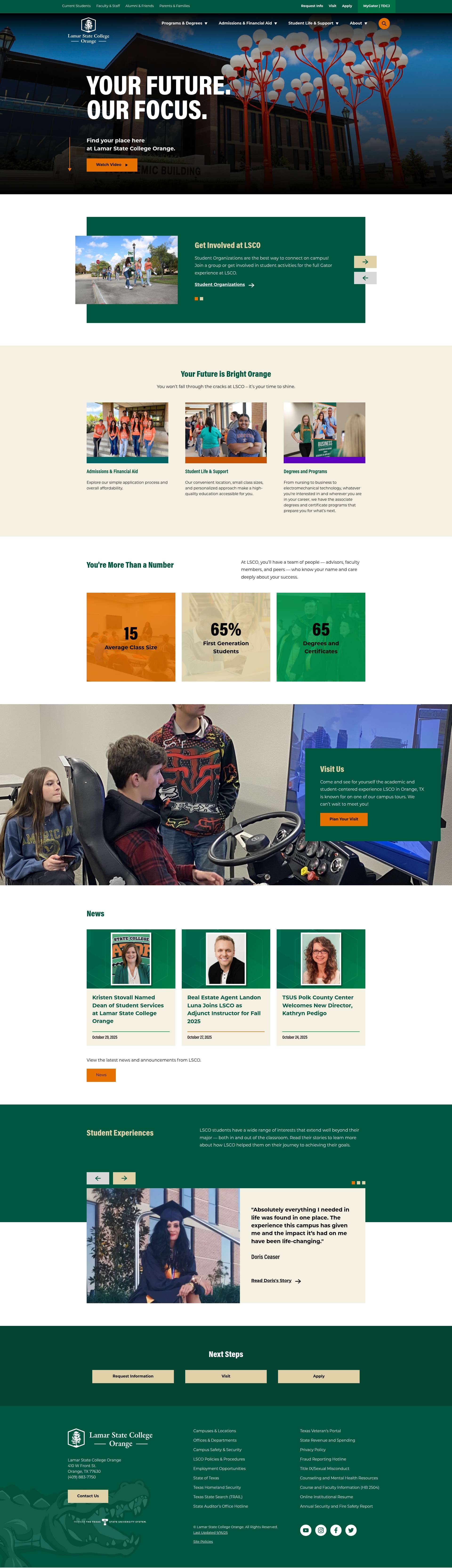 Screenshot of www.lsco.edu