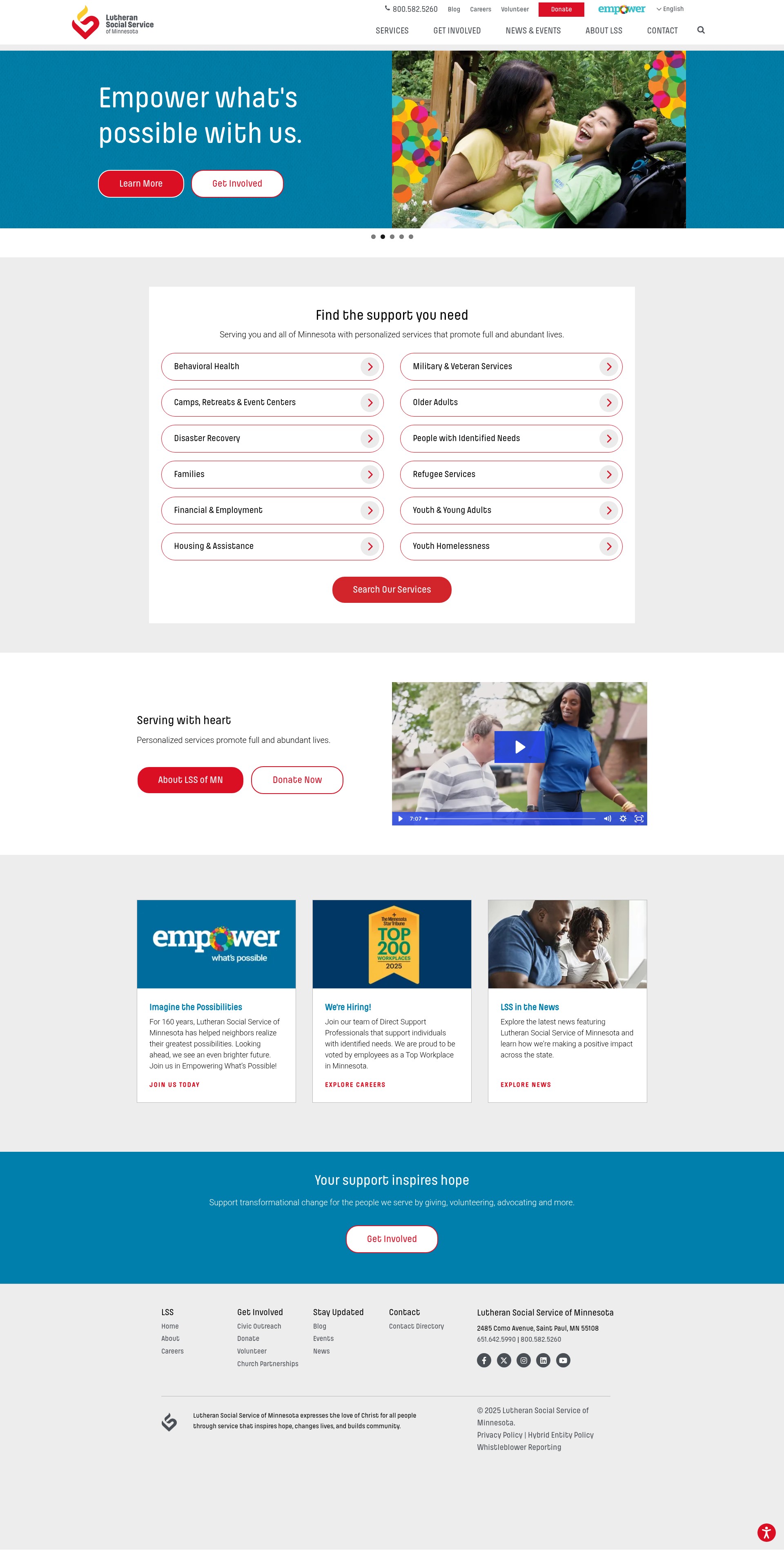 Screenshot of www.lssmn.org