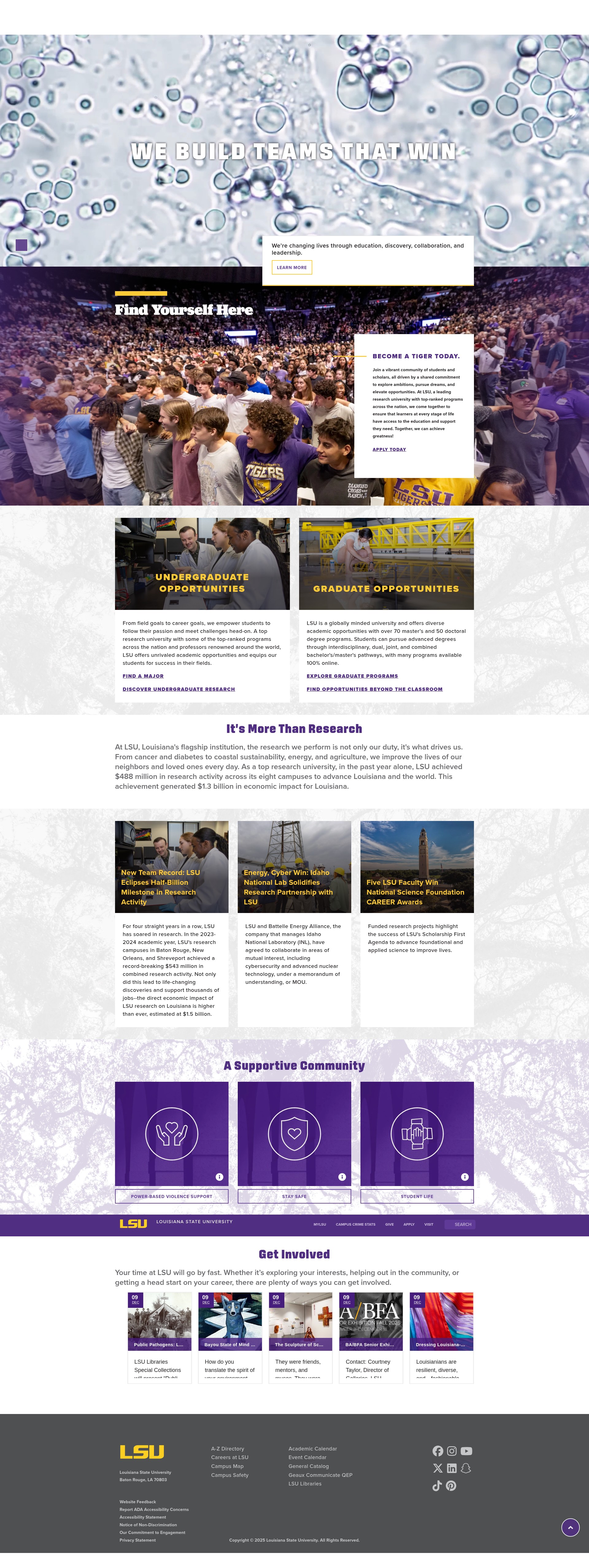 Screenshot of www.lsu.edu