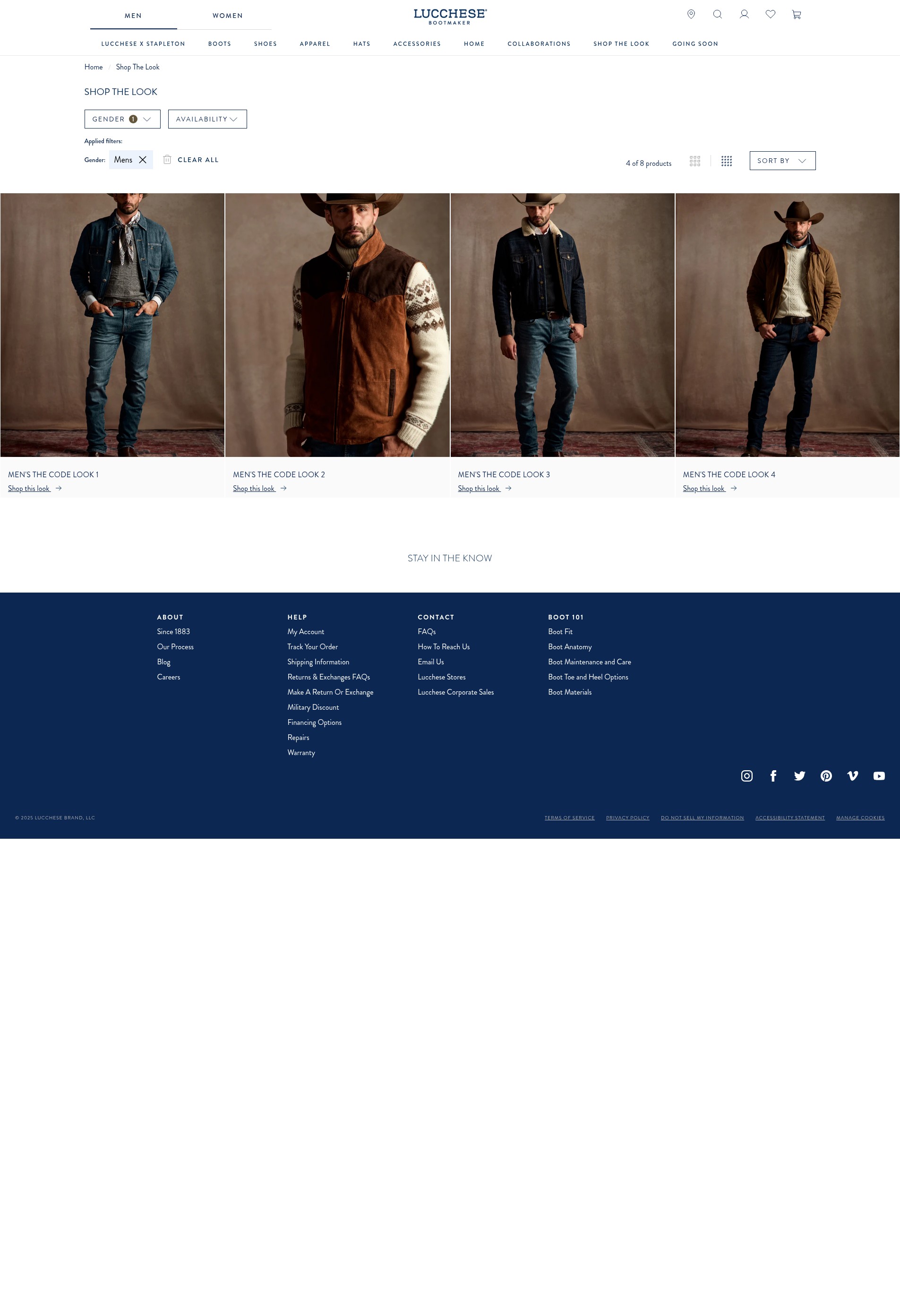 Screenshot of www.lucchese.com