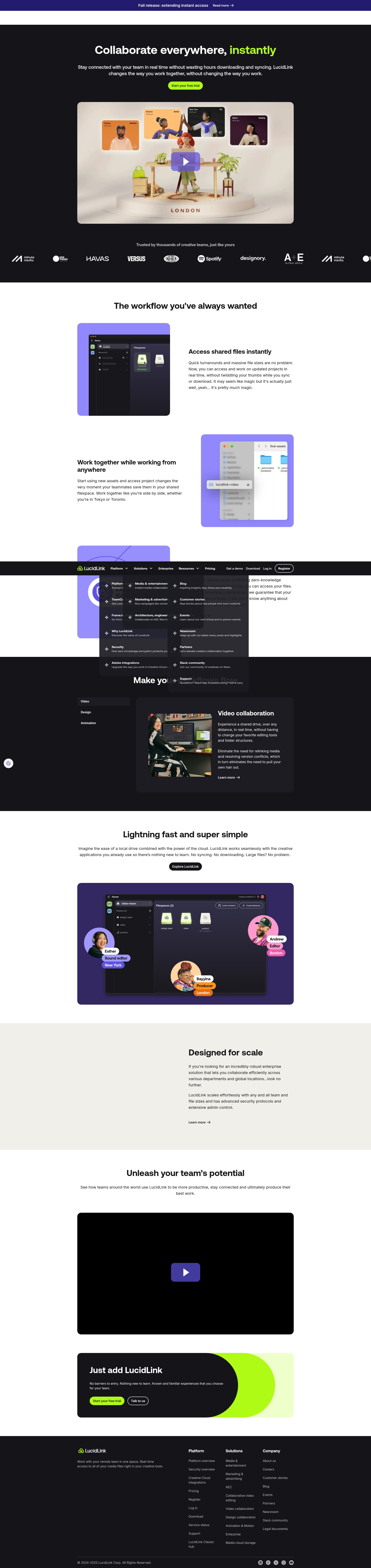 Screenshot of www.lucidlink.com