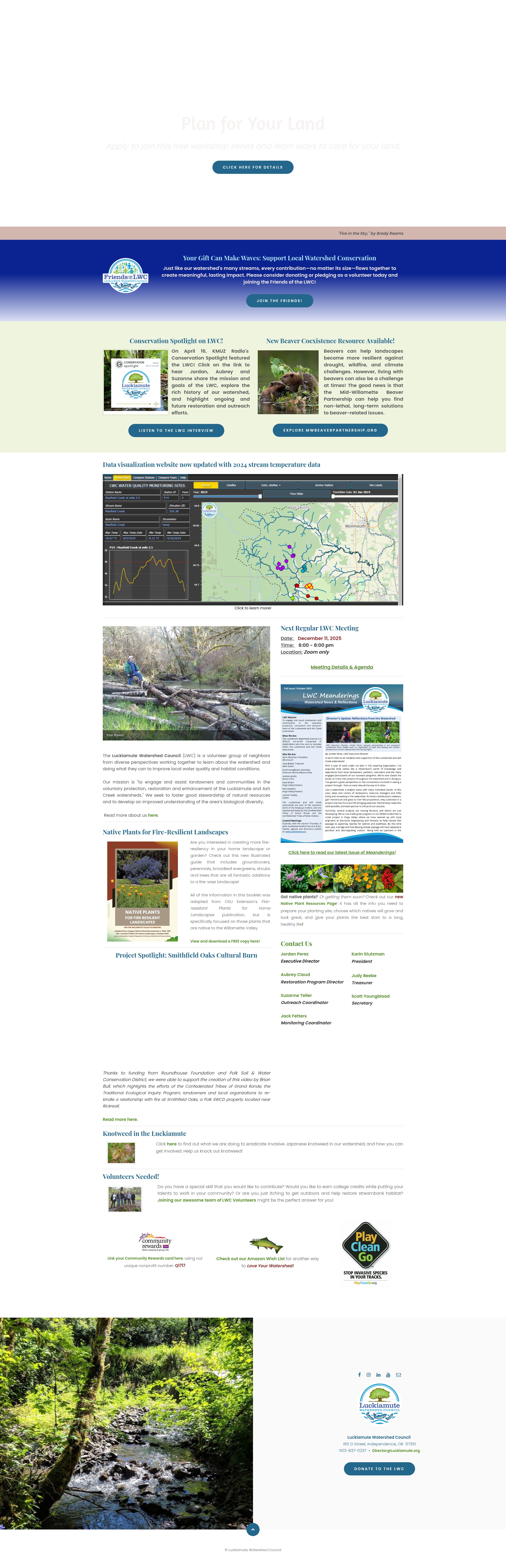 Screenshot of www.luckiamute.org