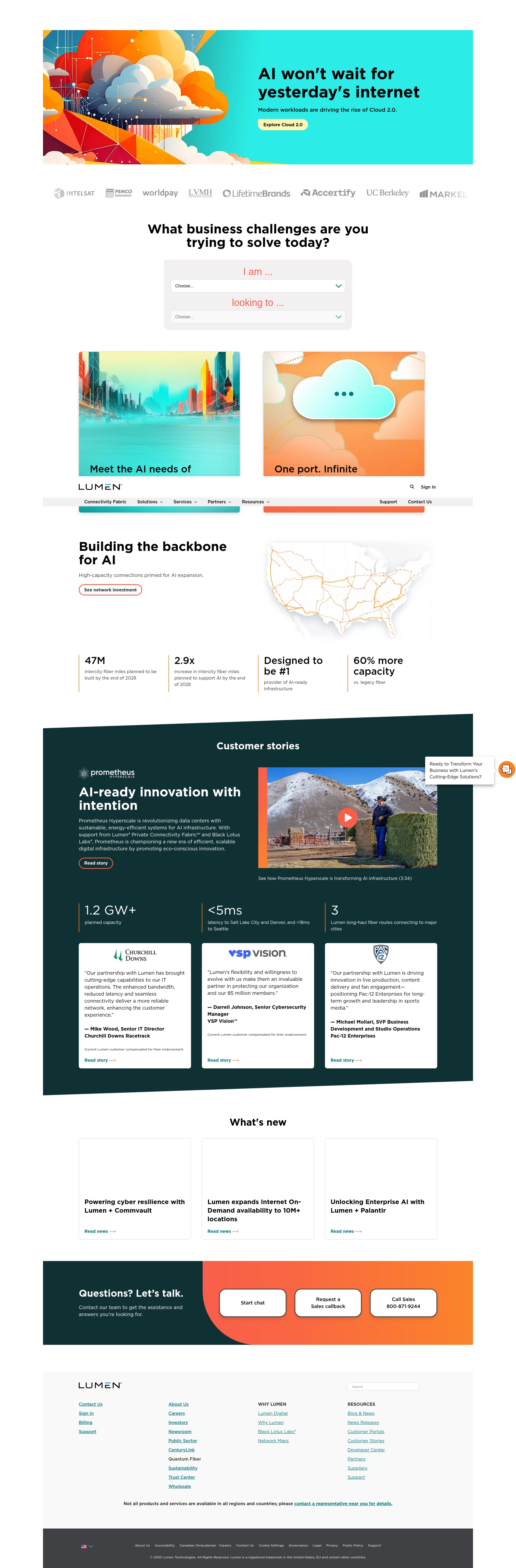 Screenshot of www.lumen.com