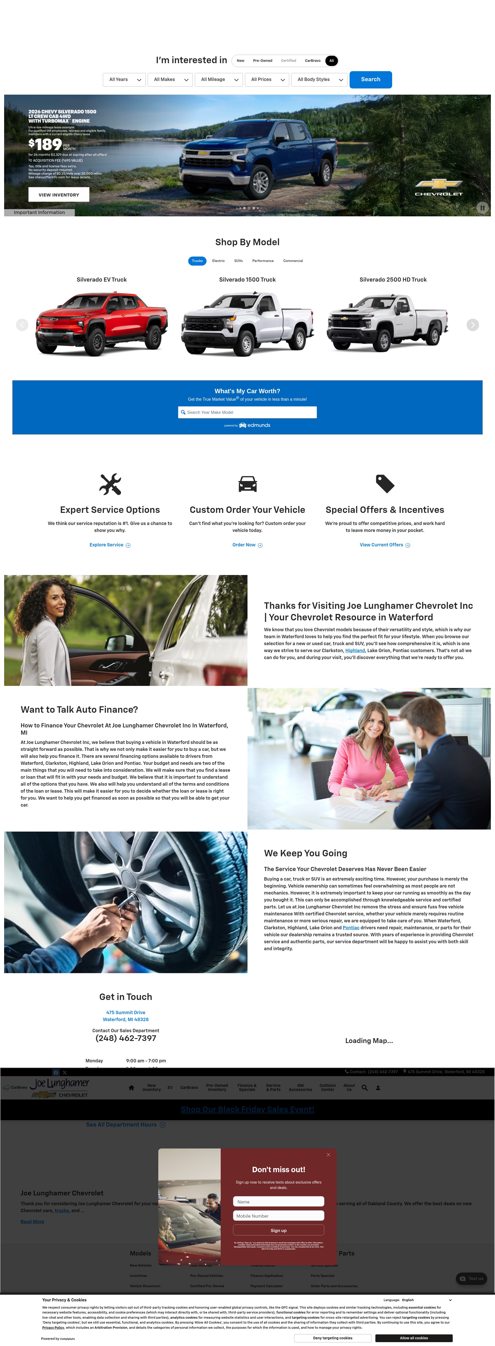 Screenshot of www.lunghamerchevy.com