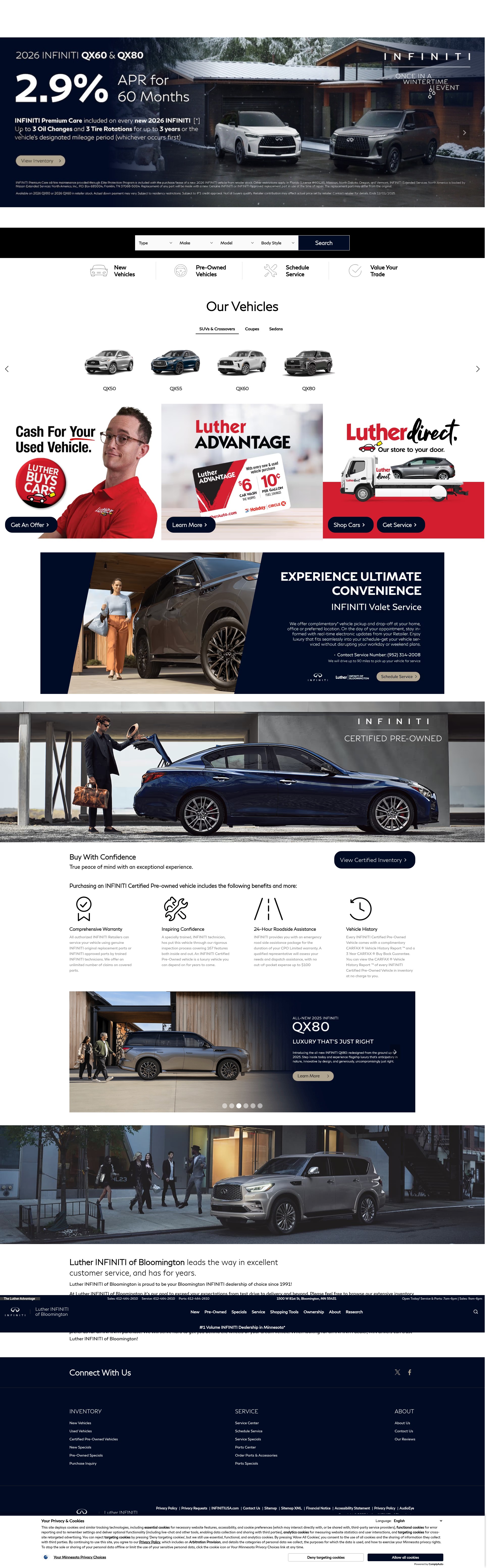 Screenshot of www.lutherinfiniti.com