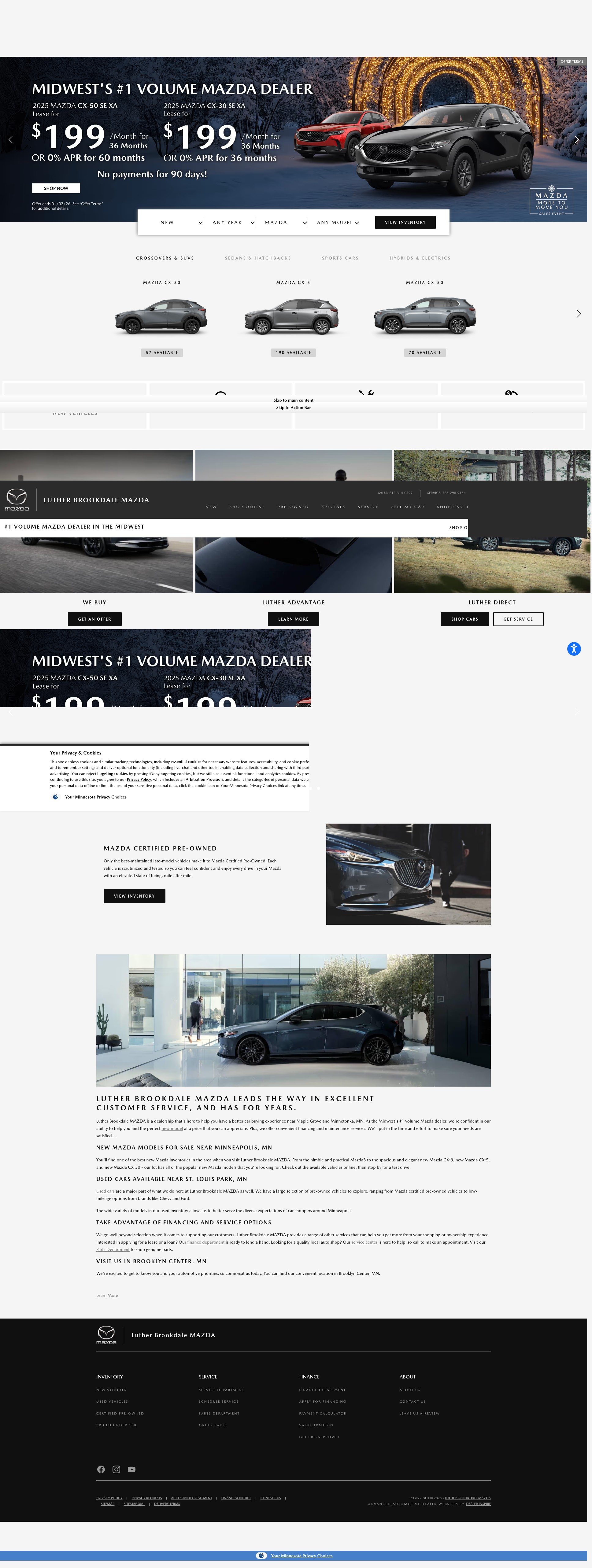Screenshot of www.luthermazda.com