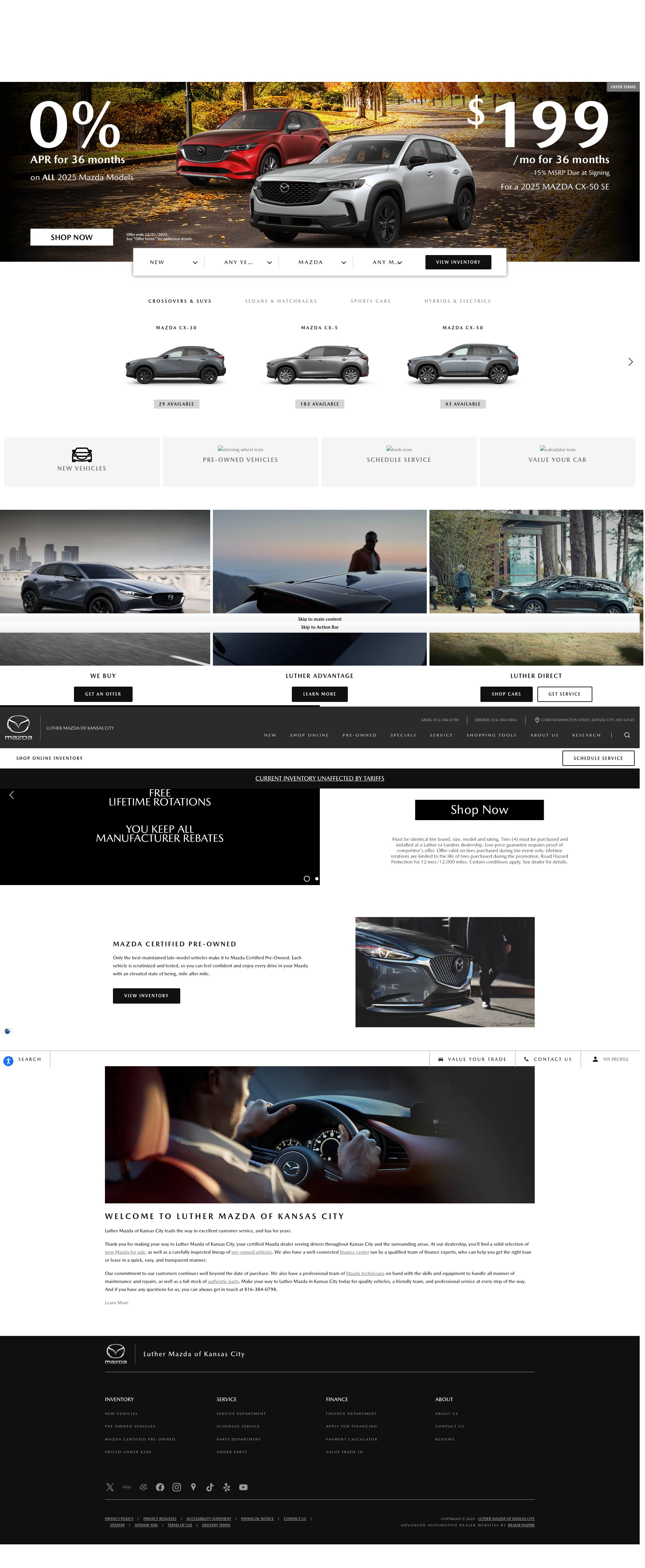 Screenshot of www.luthermazdaofkansascity.com