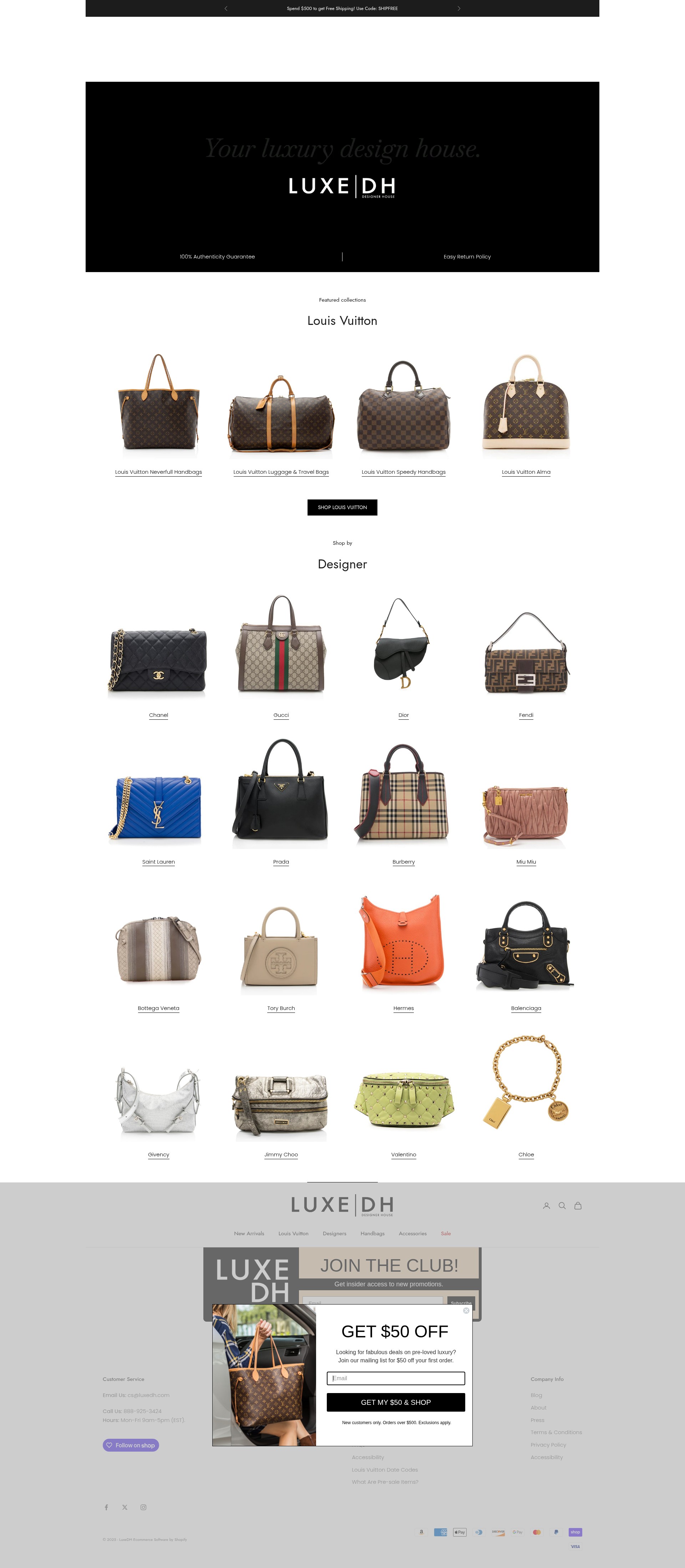 Screenshot of www.luxedh.com